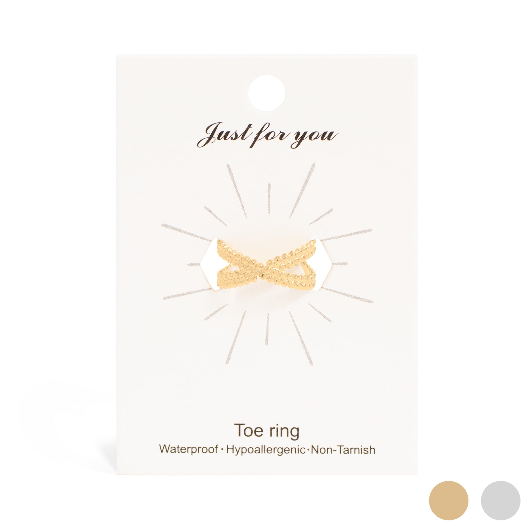 18K Gold PVD Stainless Steel Cross Over Toe Ring / KSS0013、mySite、dreamappss