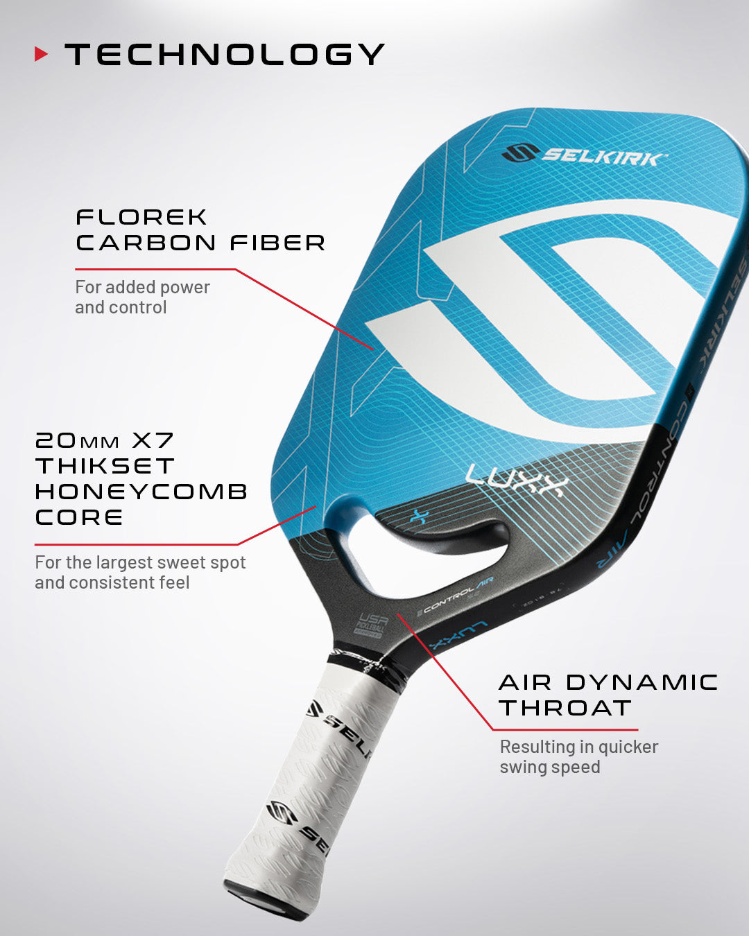 Selkirk LUXX Control Air - S2 - Pickleball Paddle、mySite、noshort