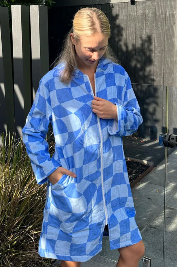  Tidal Checker Hooded Towelling Robe M/L、mySite、justintrudeaud