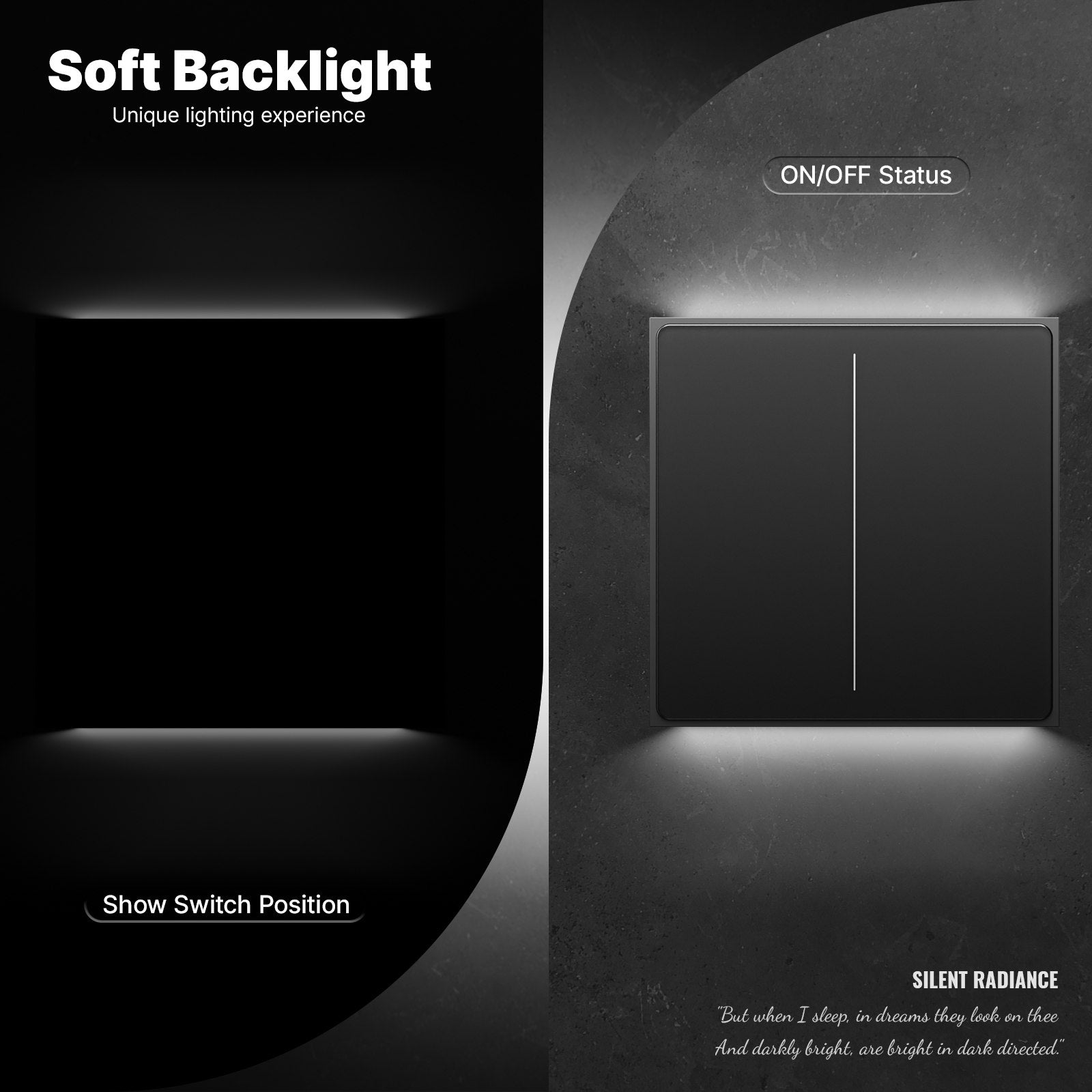 Star Feather Series WiFi Smart Switch Push Button With Neutral Light Scene 2in1 Switch EU Version、mySite、fannypackpong