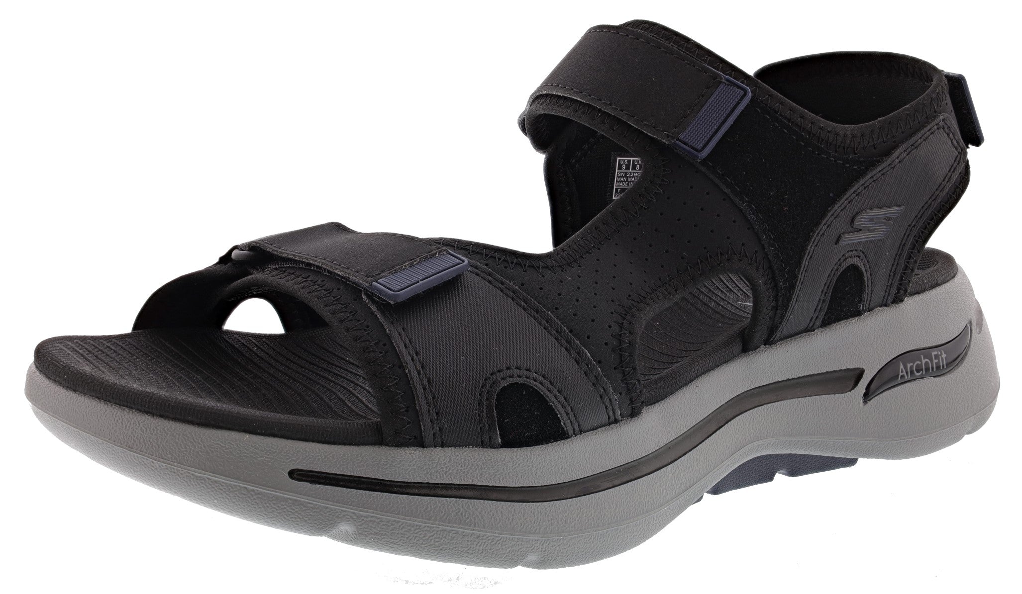 Skechers Men's Go Walk Arch Fit Sandal Mission Hook & Loop Strap Sandals、mySite、dreamappss
