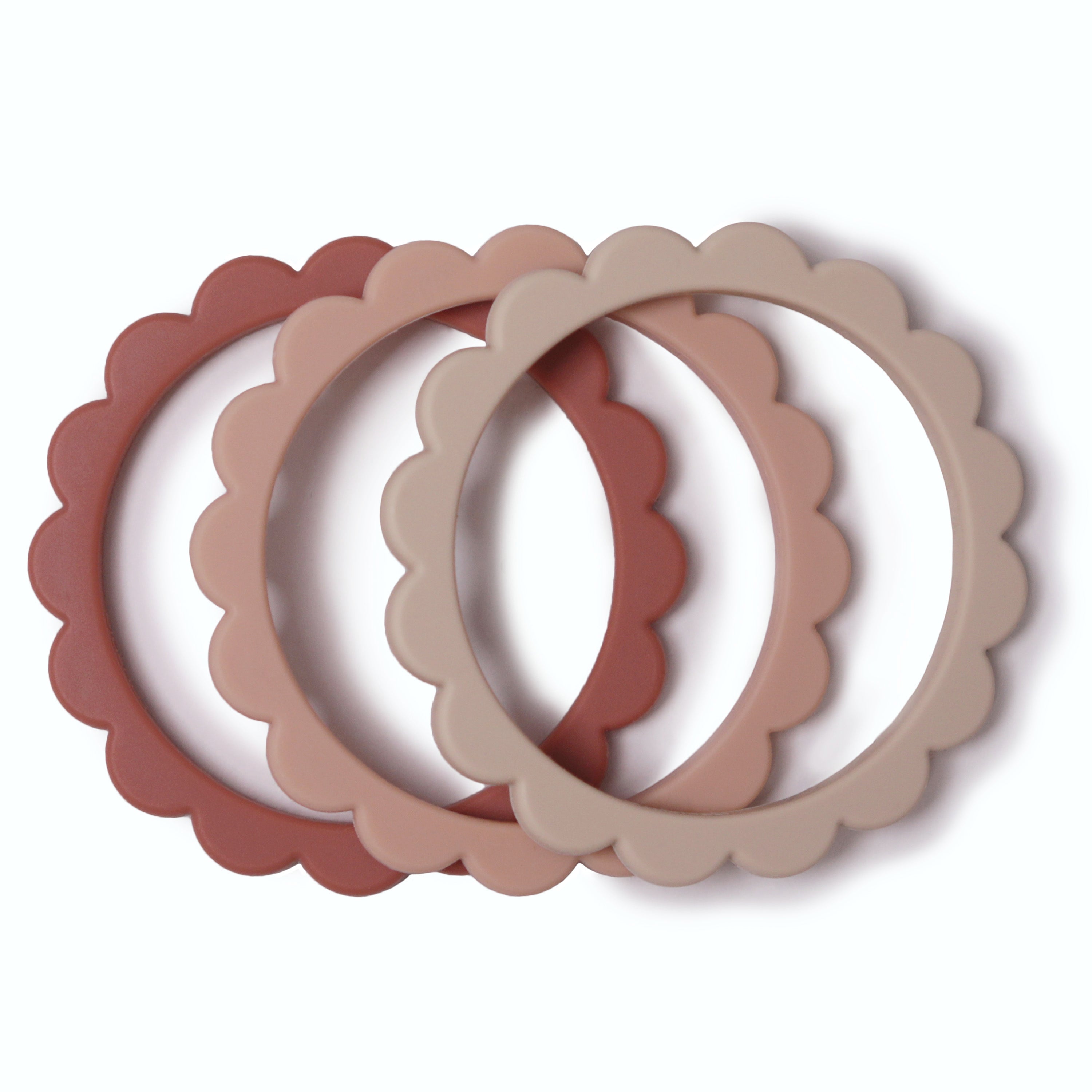 Flower Teething Bracelet 3-Pack - Rose/Blush/Shifting Sand、mySite、g9winljtr