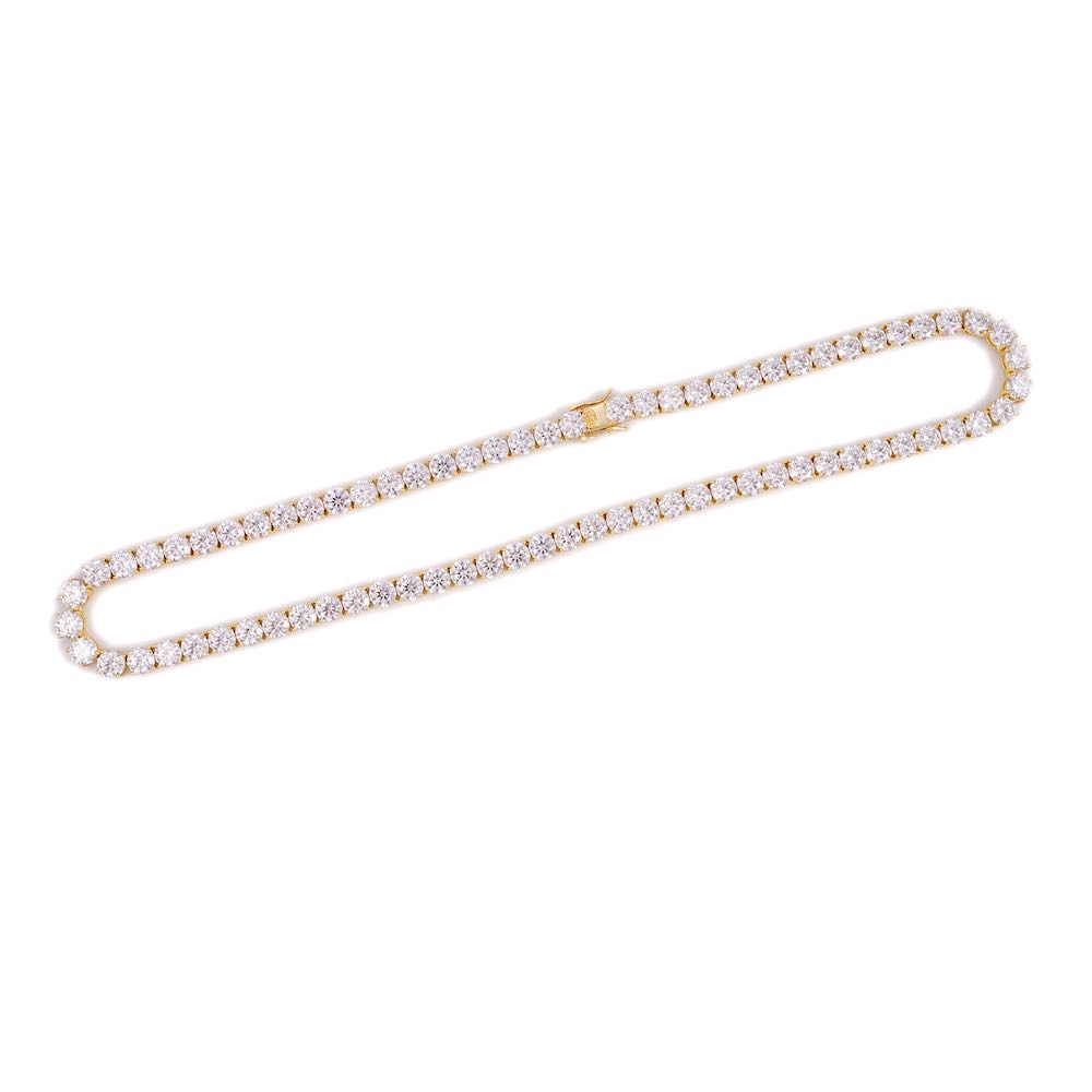 6MM Diamond Tennis Chain 14K Solid Yellow Gold、mySite、hinf8tx79