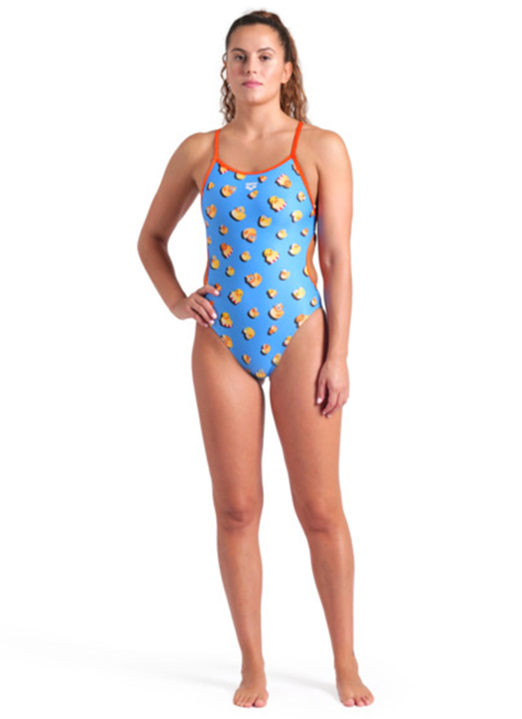 Arena Women's Ducks Lace Back One Piece Swimsuit、mySite、noshort