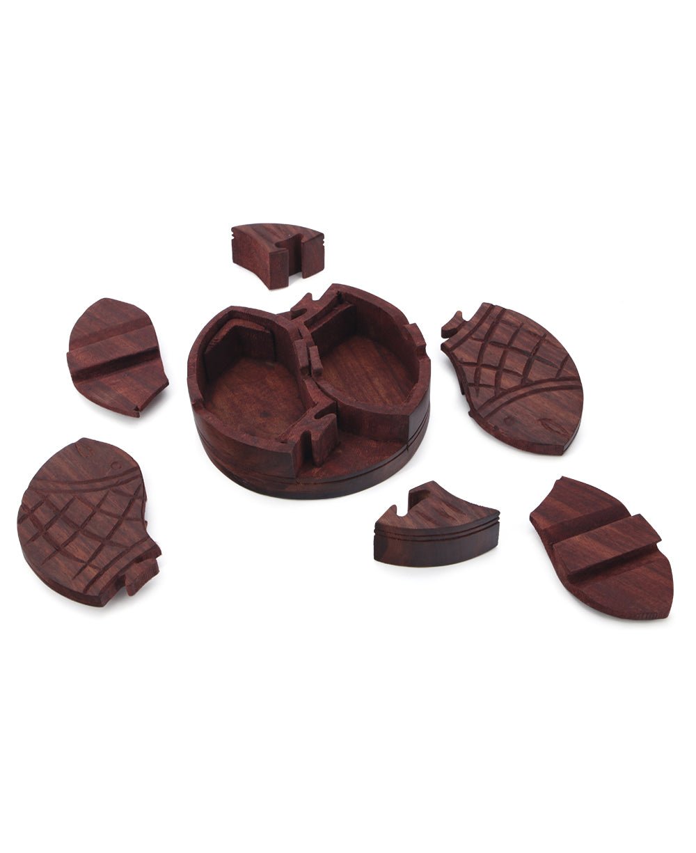 Lucky Fish Indian Rosewood Jigsaw Puzzle Box、mySite、topwebapps