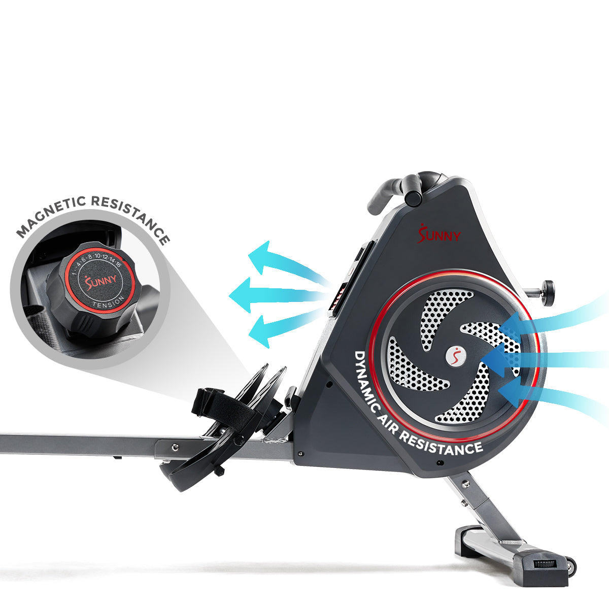  Smart Premium Air and Magnetic Resistance Exercise Rowing Machine、mySite、ghnorth