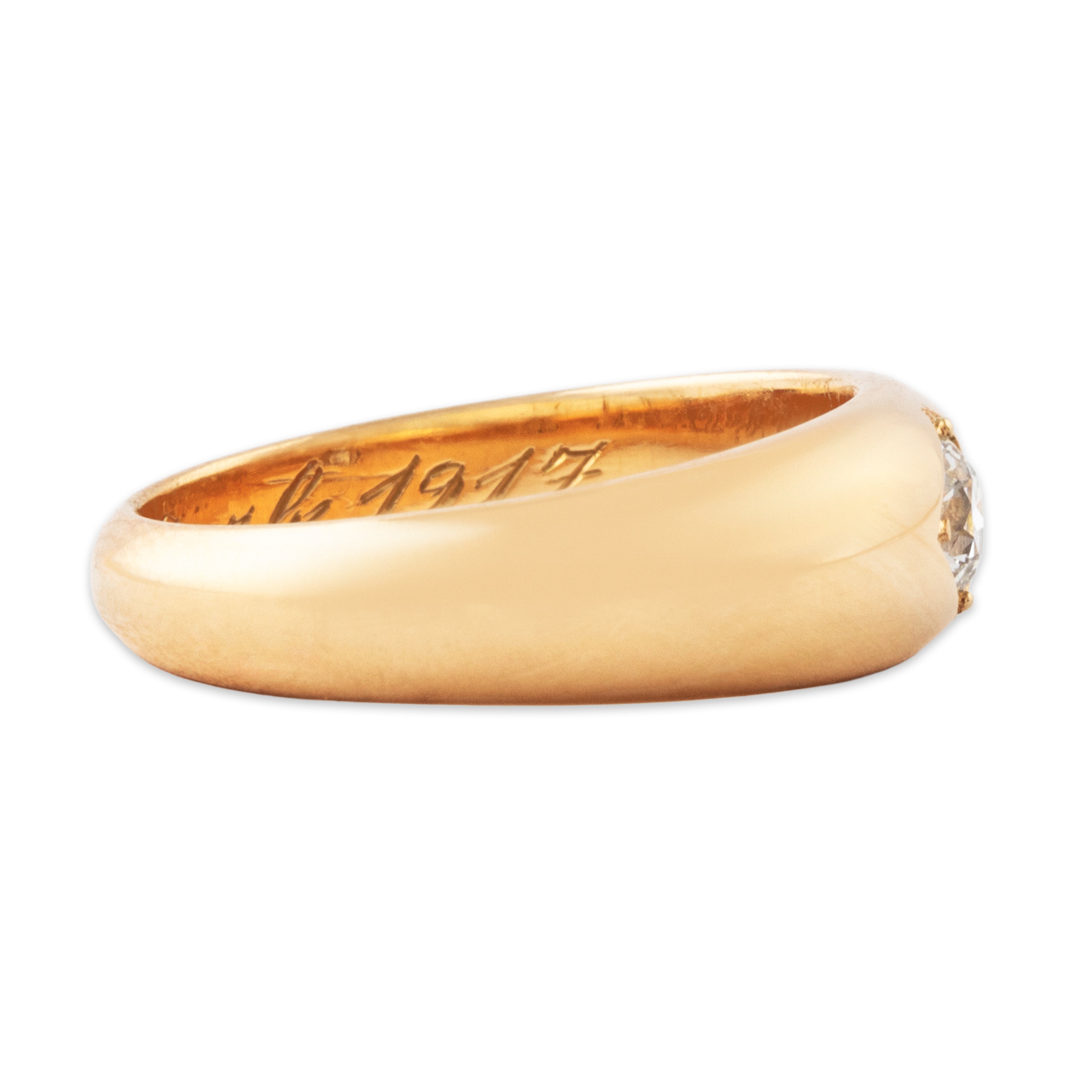 Antique 14k Yellow Gold .25ct Old European Cut Diamond Gleaming Dome Ring 6.50、mySite、hinf8tx79