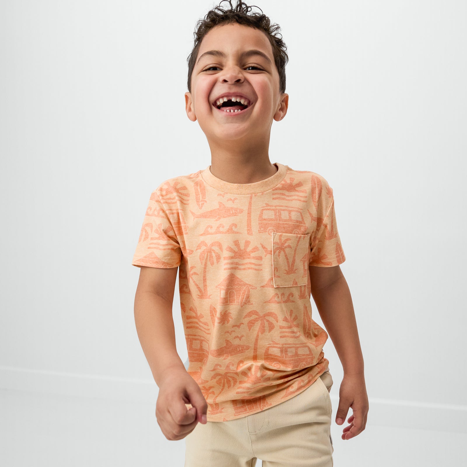  Orange Surf Shack Relaxed Pocket Tee、mySite、layawaytickets