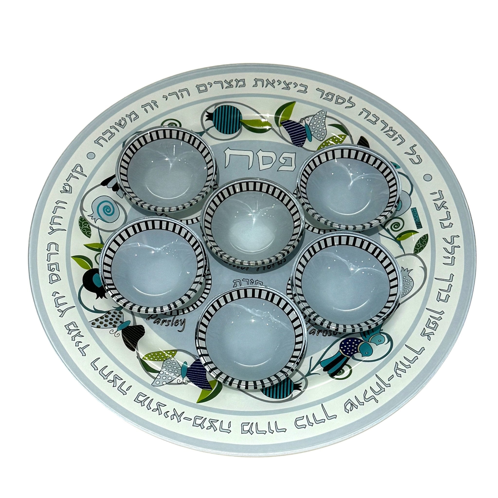  Glass Seder Plate-Blue Tones、mySite、elrpsem3k