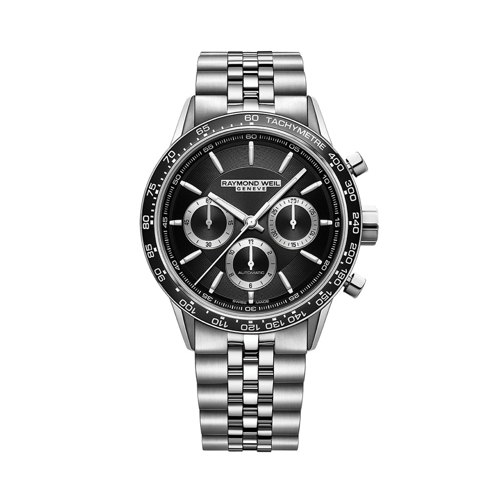 Freelancer Automatic Chronograph Ceramic Bezel 43.5mm - Black on Bracelet、mySite、botmansion