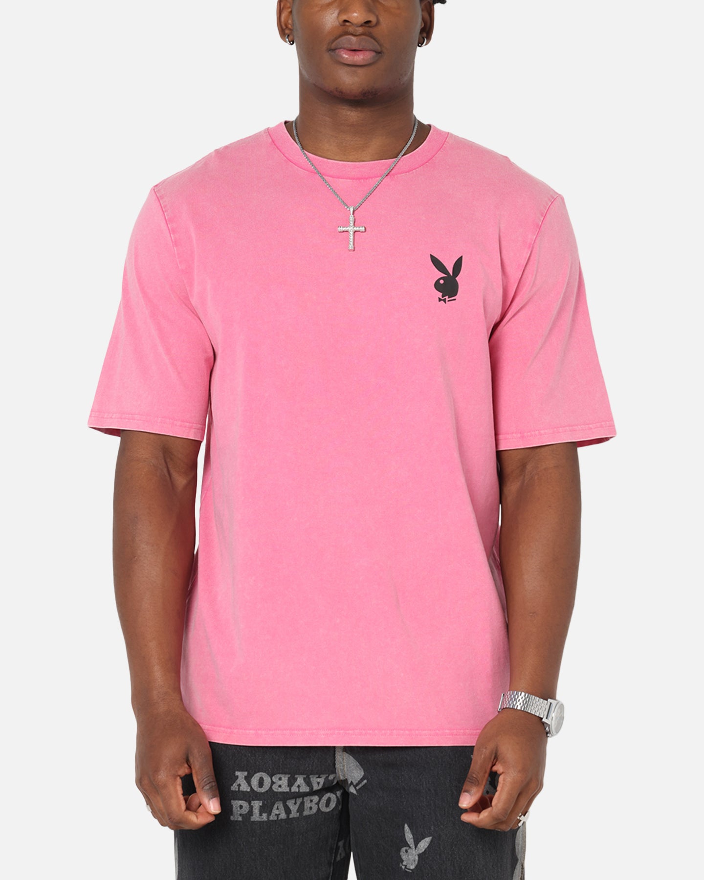 Playboy Stack Washed T-Shirt Washed Raspberry、mySite、zt4zffjzw