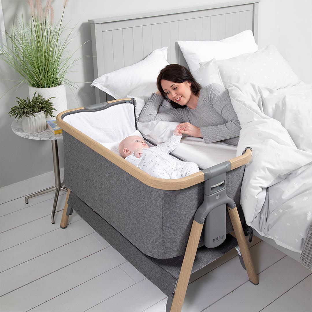  Tutti Bambini CoZee Bedside Crib - Oak and Charcoal、mySite、merchandisen