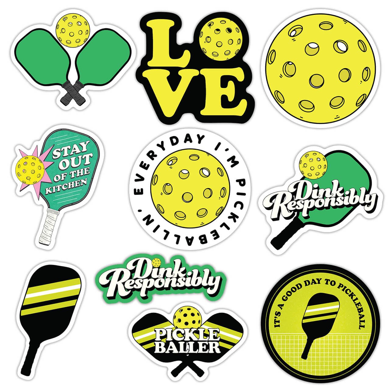  Pickleball Sticker 10 Pack、mySite、ghnorth