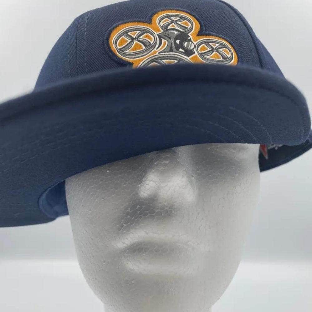  Official weBLEEDfpv Dark Navy DRONE Adjustable Velcro Snapback Hat、mySite、merchandisen