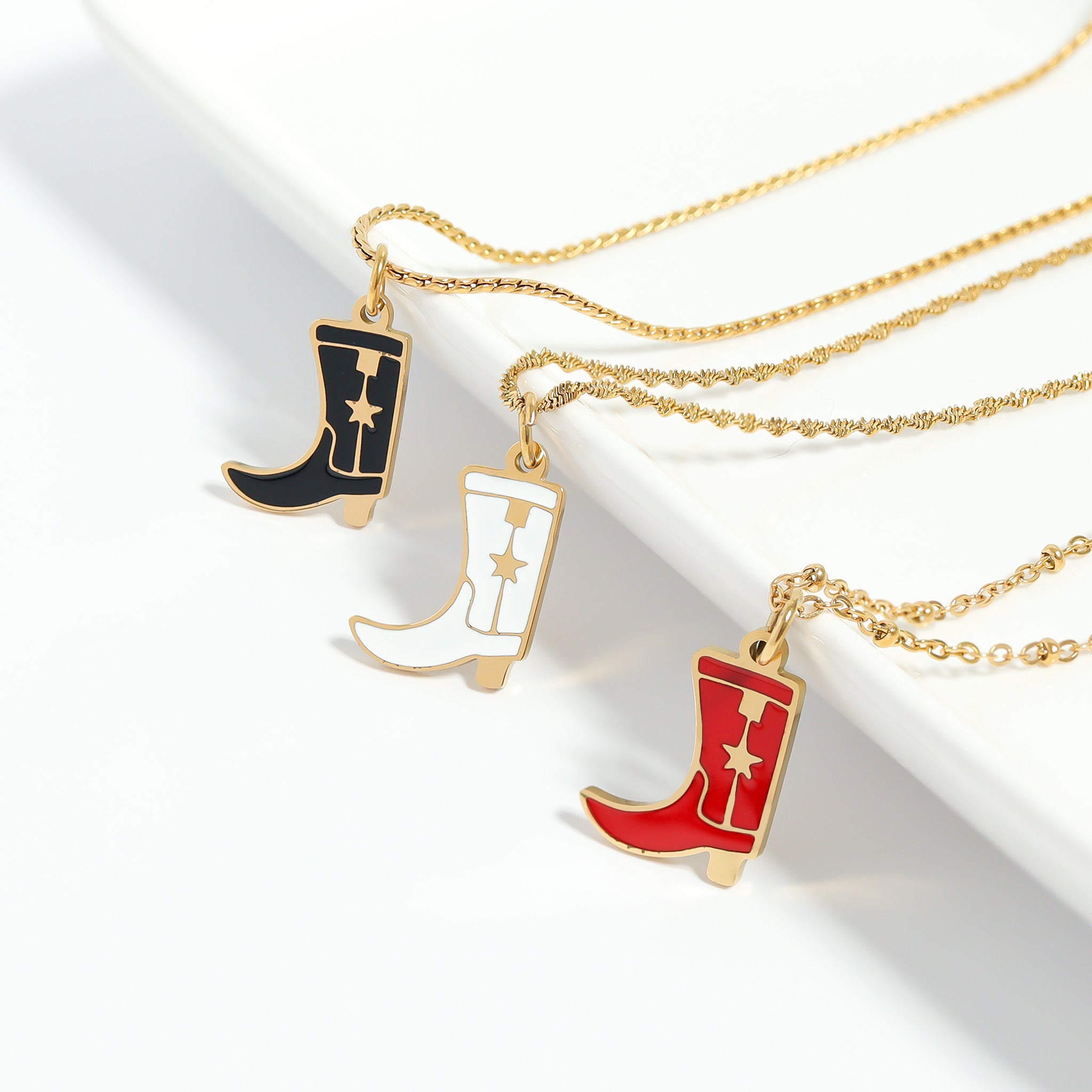 18K Gold PVD Stainless Steel Epoxy Cowboy Boot Charm / PDL0207、mySite、dreamappss