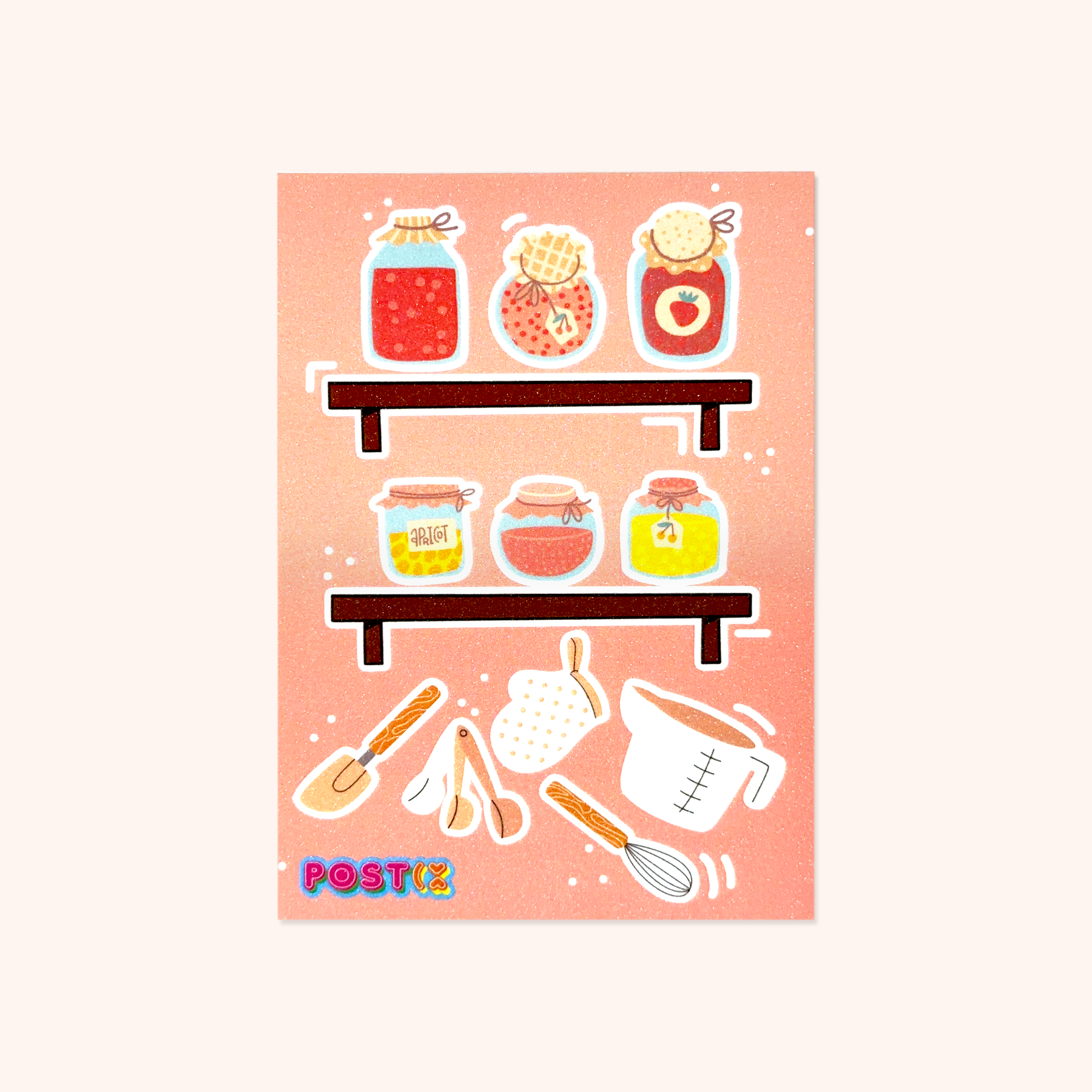  Fruity and Flavorful Jam Jars Glitter Sticker Sheet、mySite、ghnorth