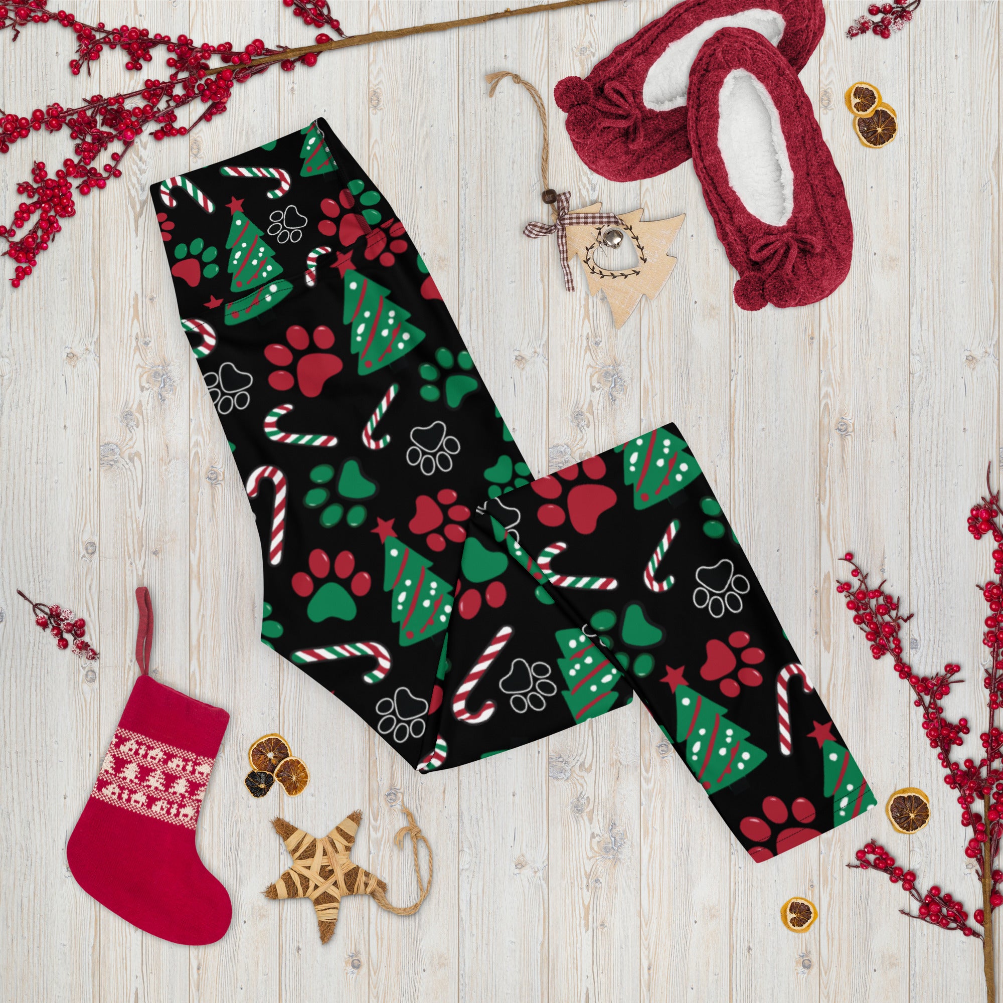 Christmas Paws & Candy Canes Leggings、mySite、camillekostekn
