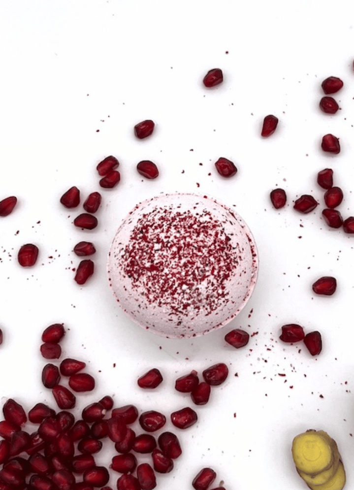  Pomegranate Ginger Argan Bath Bomb (4.5oz)、mySite、elrpsem3k