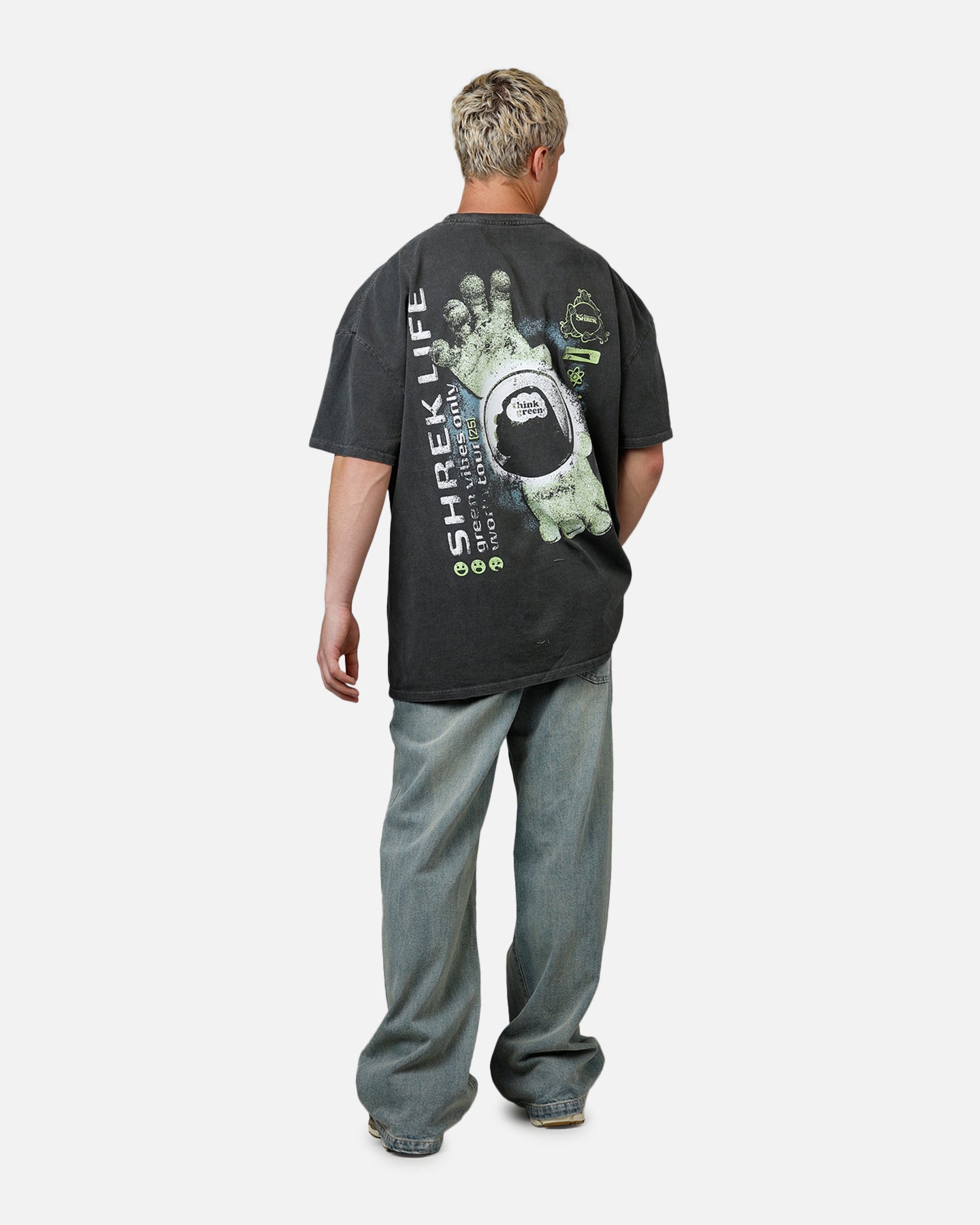 73 Studio X Shrek Rave Vintage T-Shirt Black Wash、mySite、zt4zffjzw