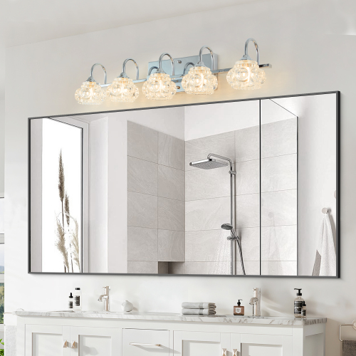 17" Nickel Finish Vintage Crystal Vanity Light - Elegant 3-Light Bathroom Mirror Fixture with Clear Glass Shades (No Bulbs)、、eastwooduniform