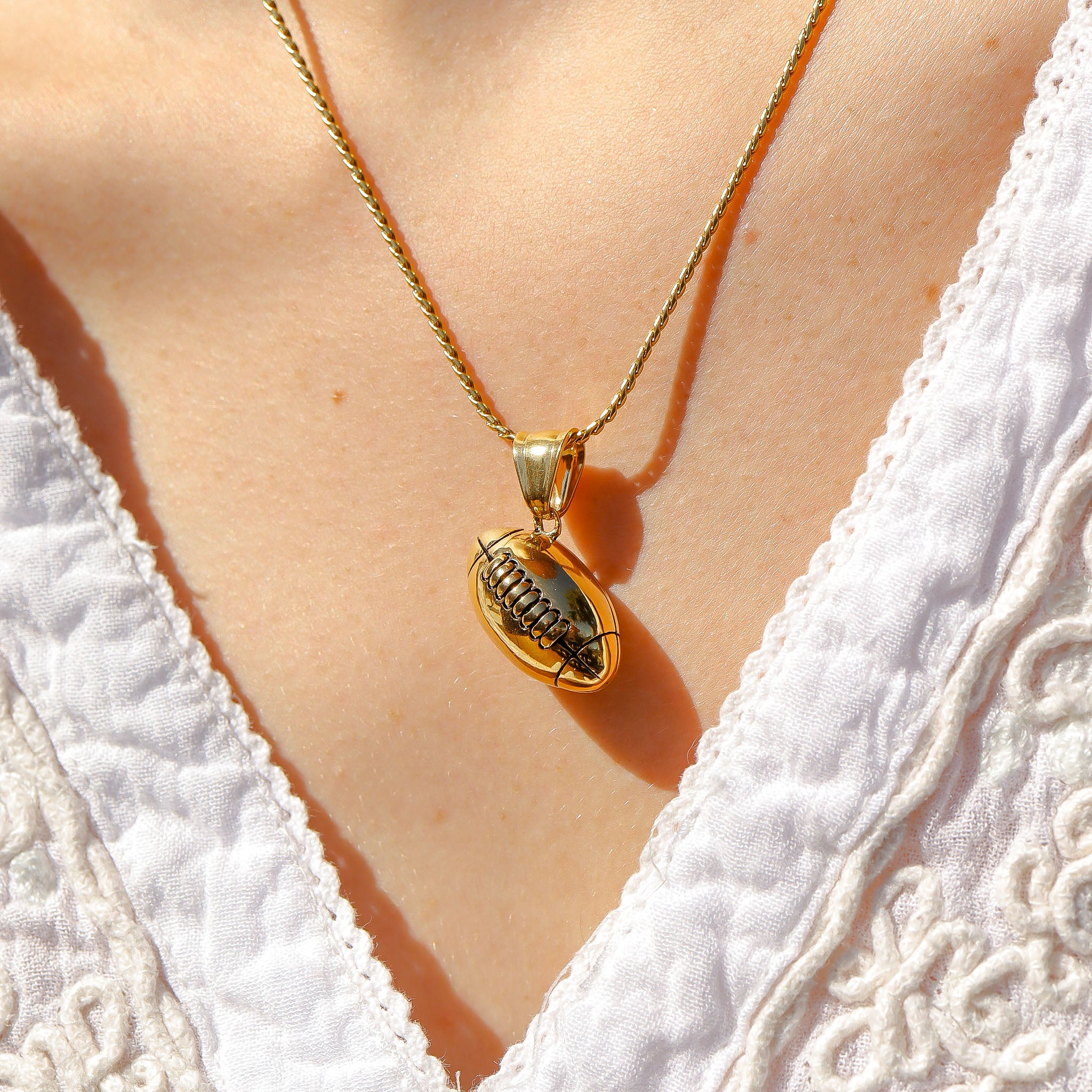 18K Gold PVD 3D Football Pendant / PDL0216、mySite、dreamappss