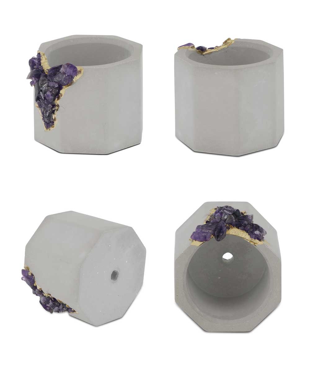 Small Gemstone and Concrete Air Plant or Tea-light Candle Holder、mySite、topwebapps