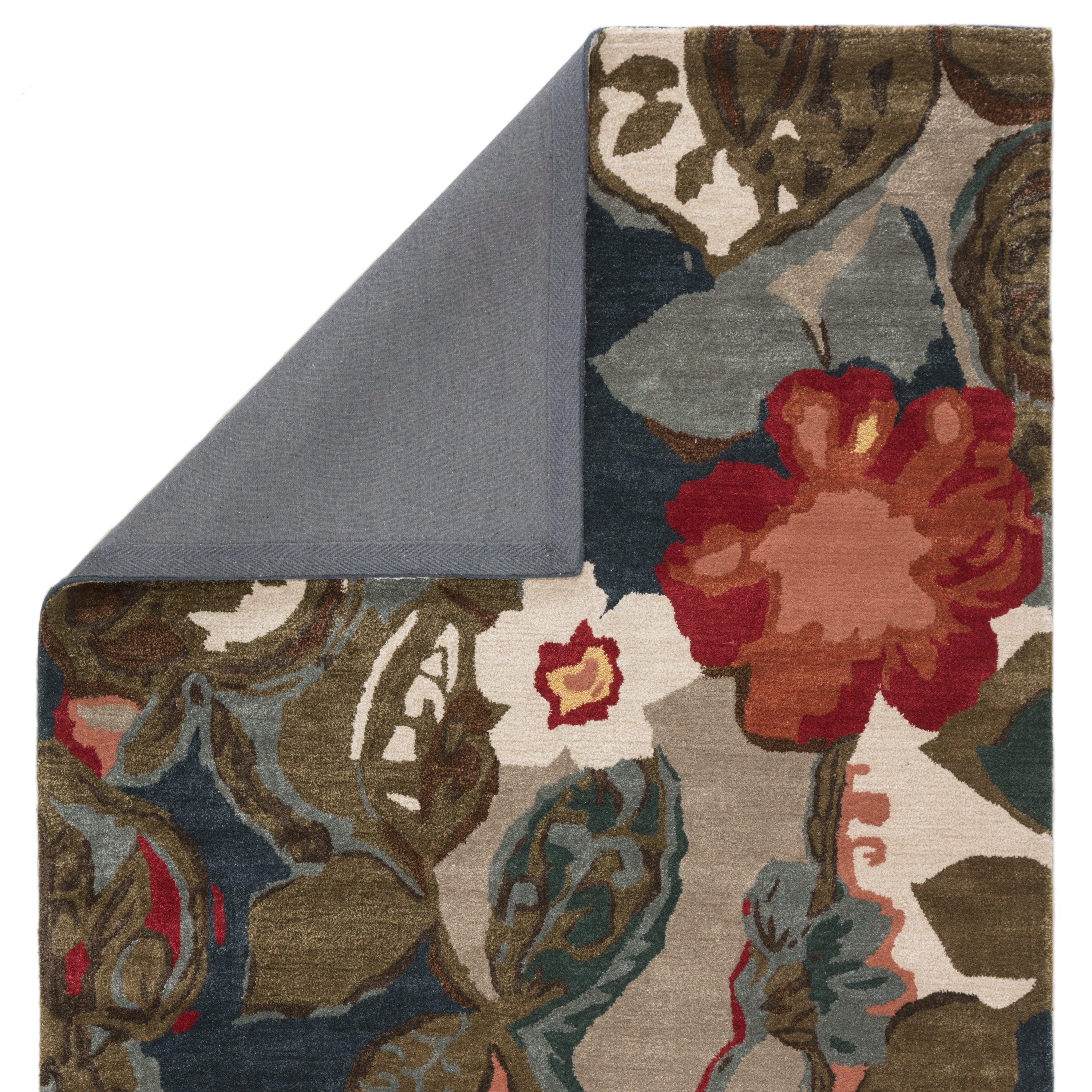 Petal Pusher Handmade Floral Multicolor Gray Area Rug、mySite、gigharbornorthrealestate