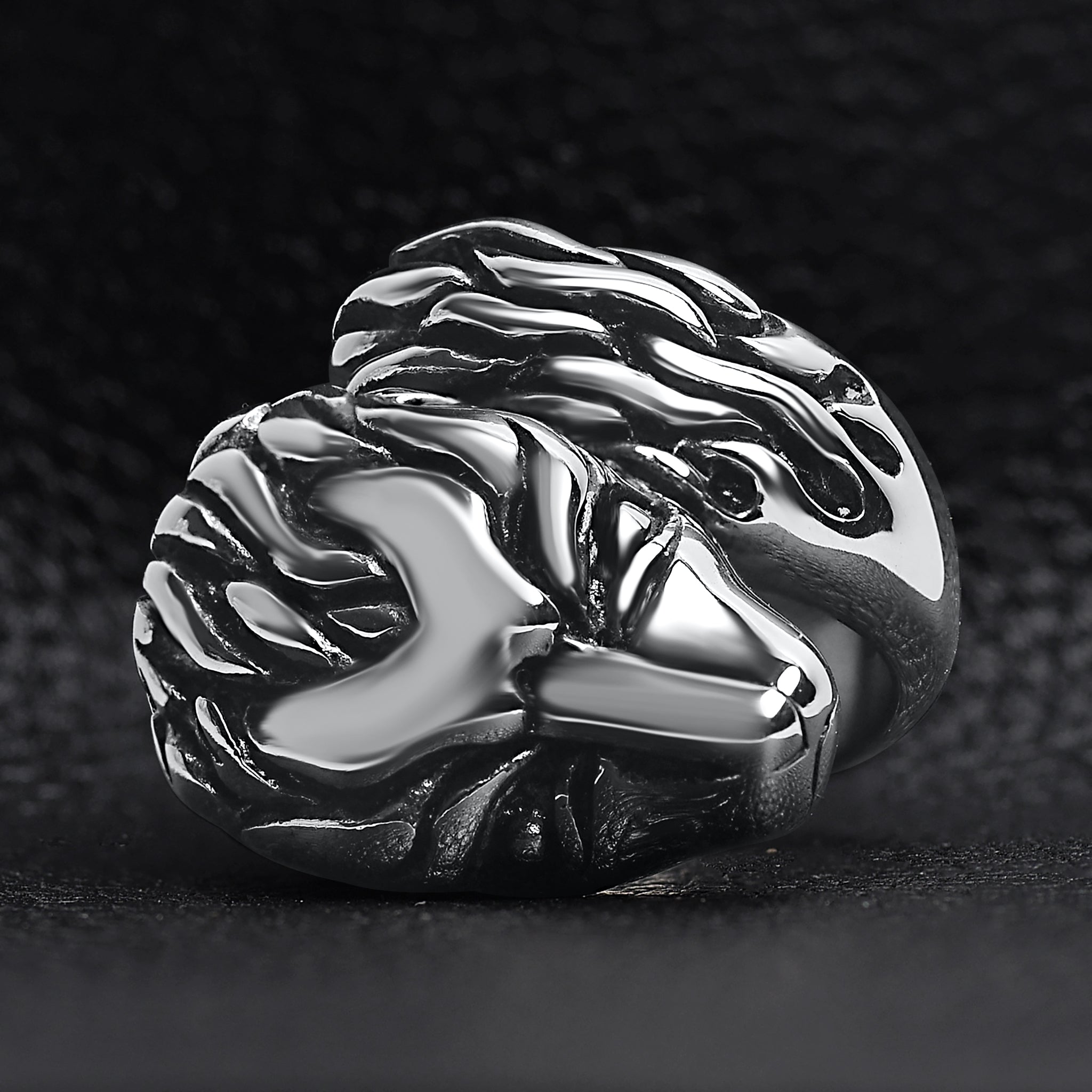 Large Detailed Fox Stainless Steel Ring / SCR4006、mySite、dreamappss