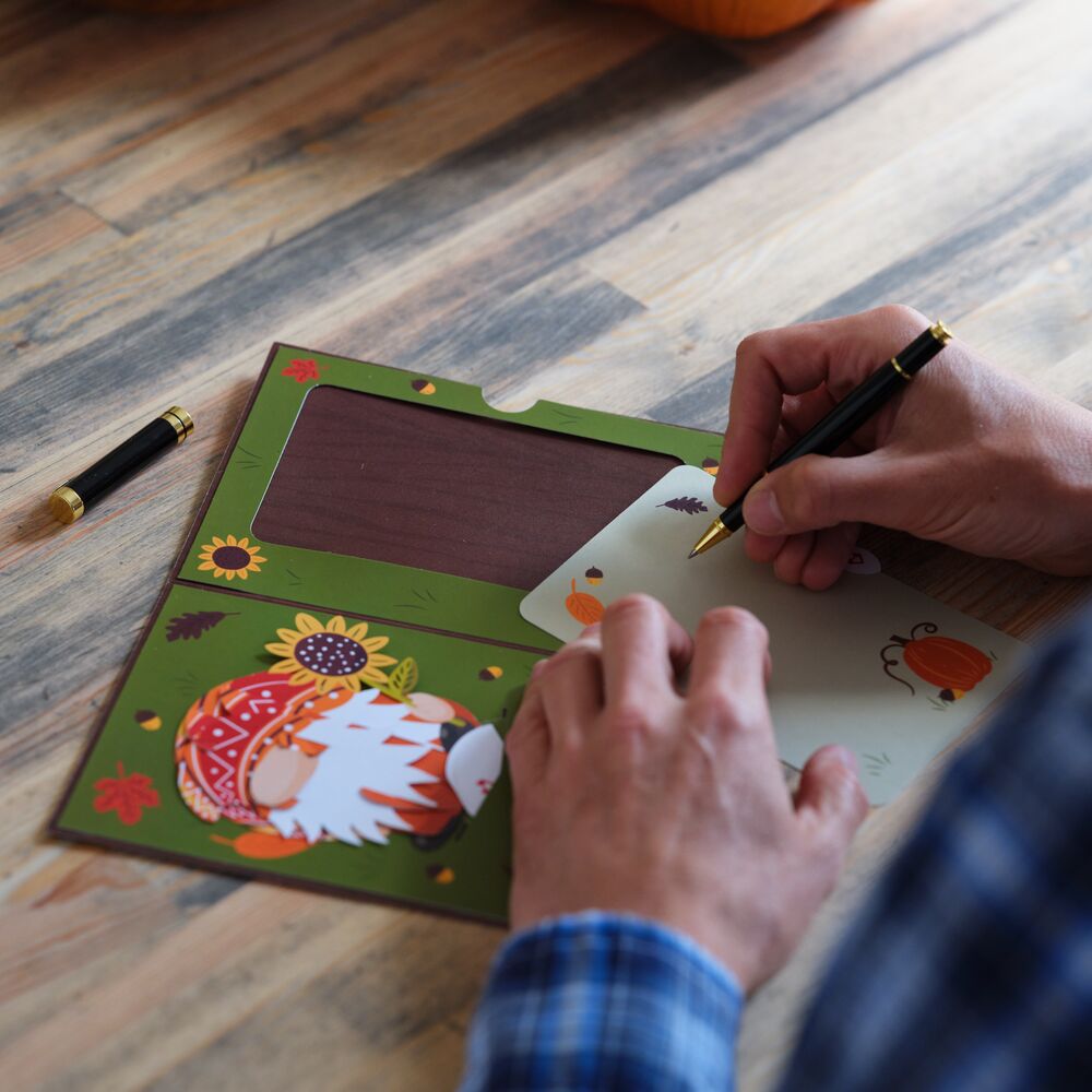 Fall Gnome Card with Pop-Up Gift、mySite、solidvoid