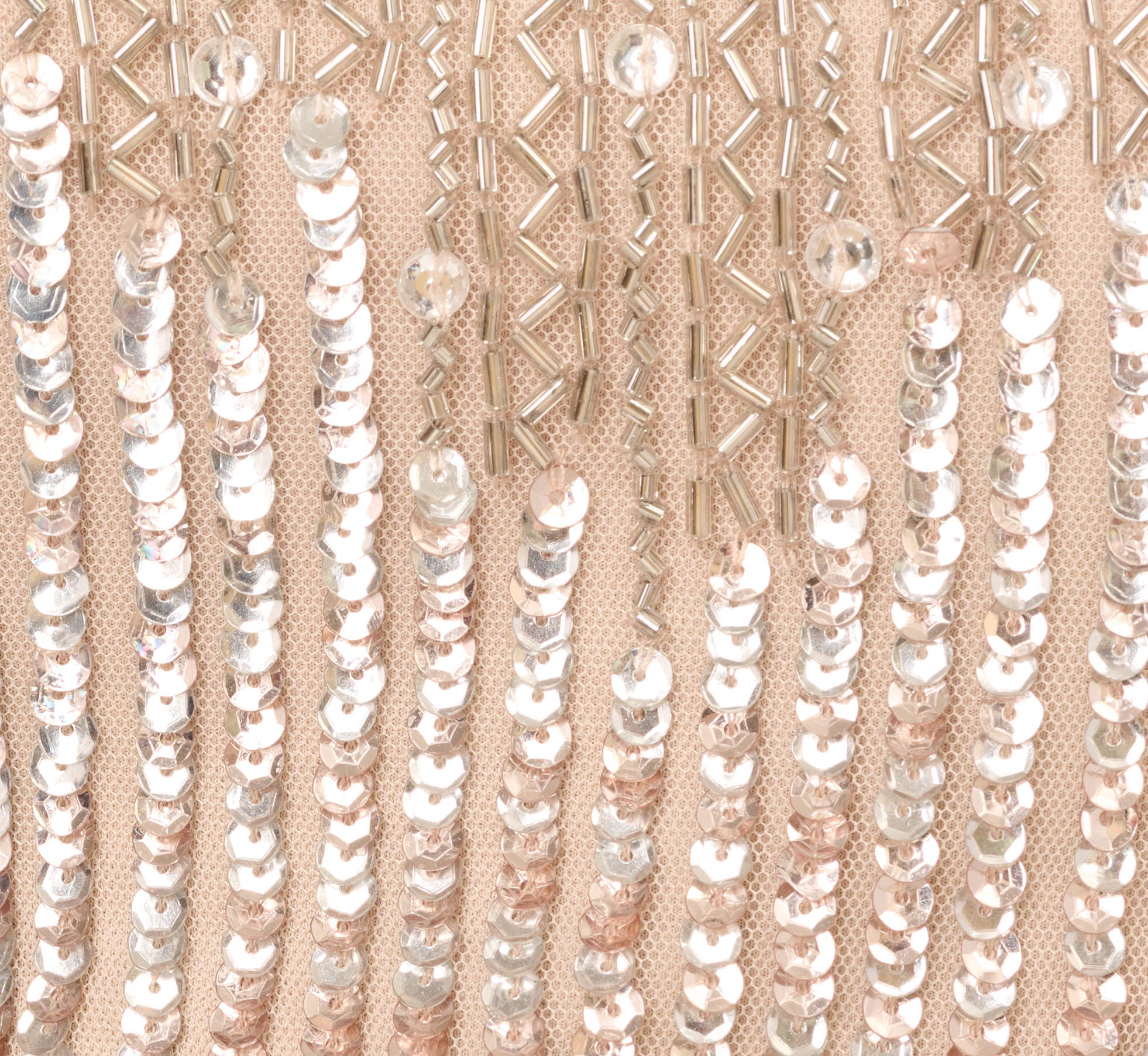 Sleeveless Beaded Column Gown With Illusion Neckline In Champagne、mySite、solidvoid