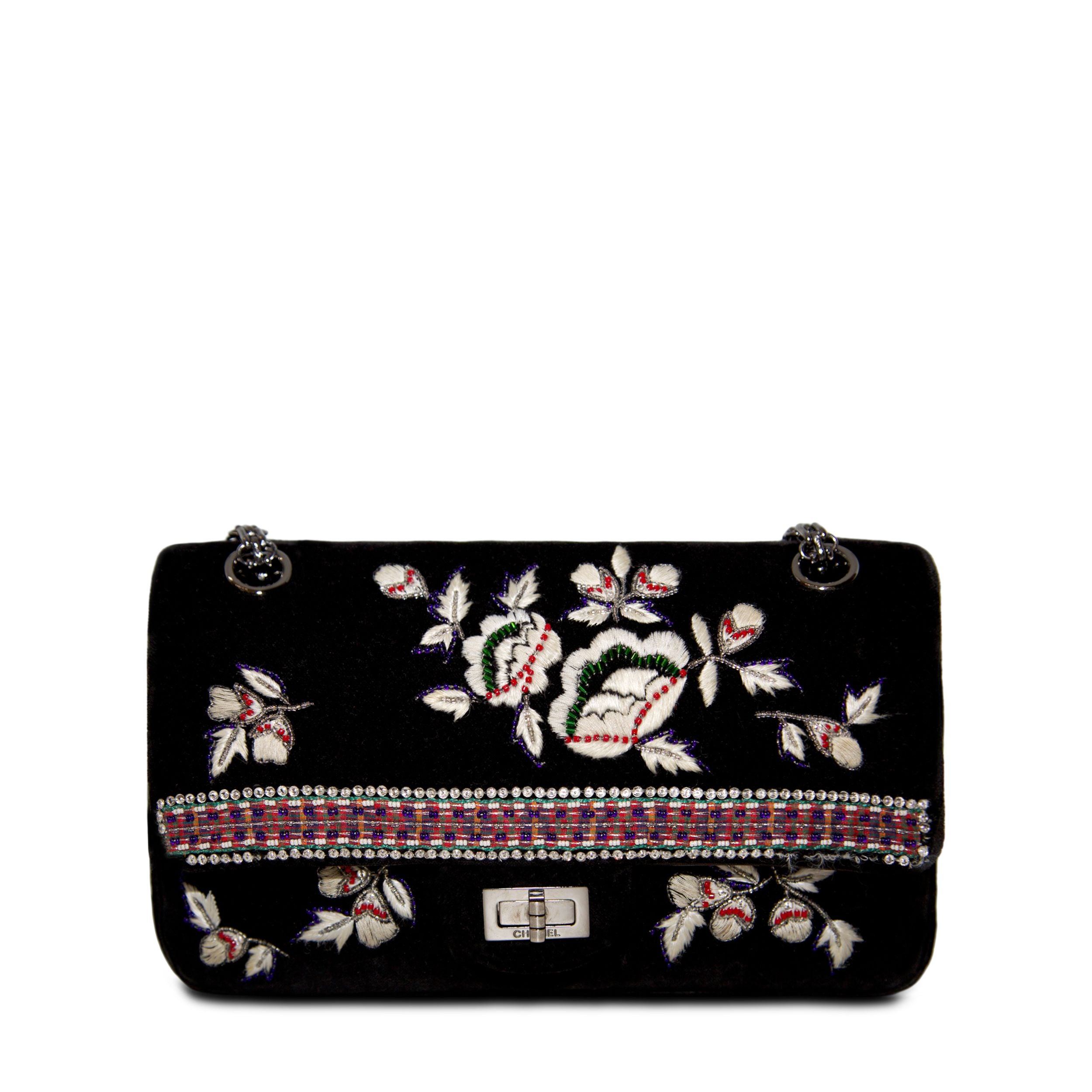 Velvet Embroidered 2.55 Reissue Flap Bag、mySite、garminoutage.com