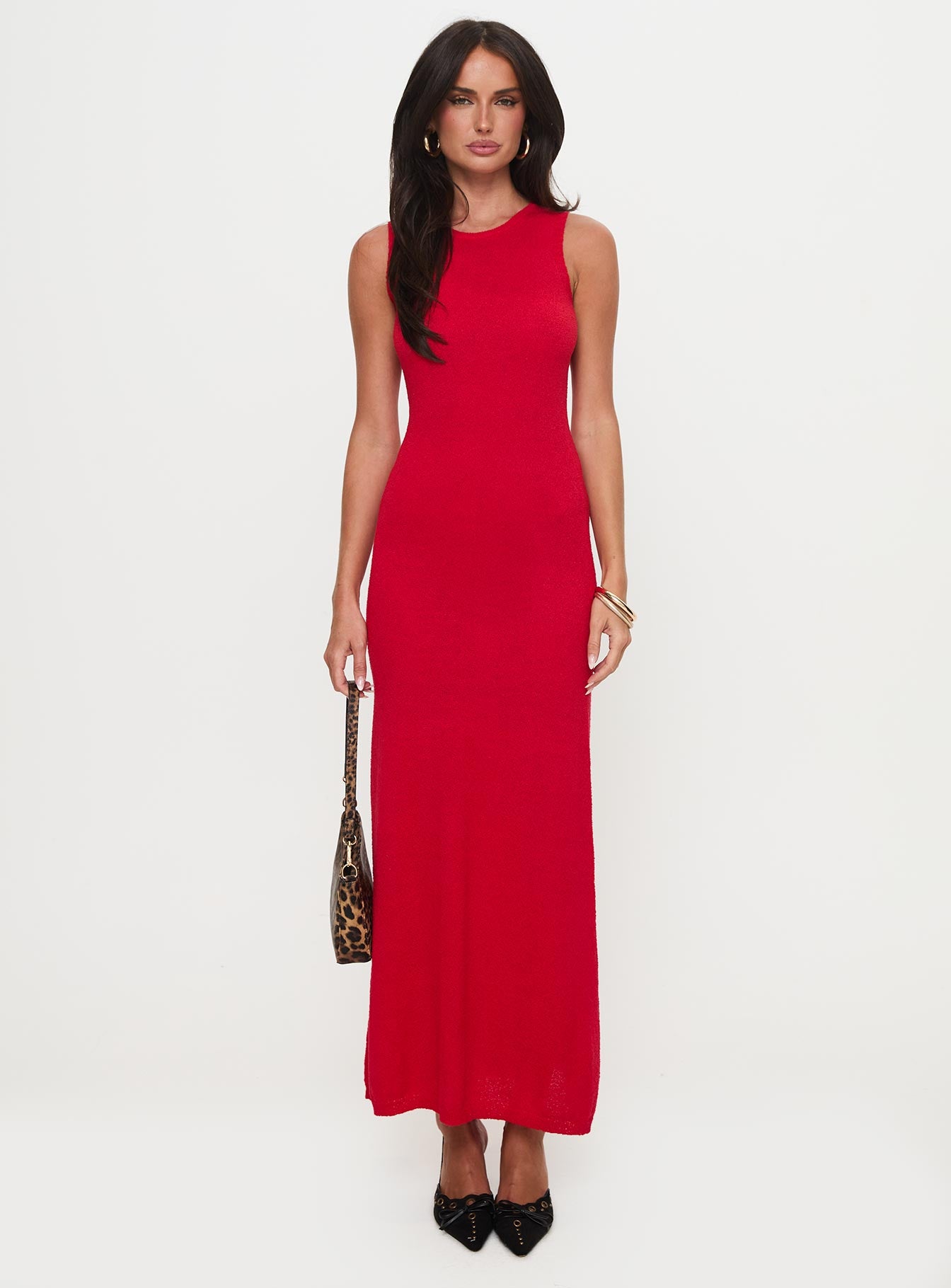 Maebie Knit Maxi Dress Red、mySite、solidvoid