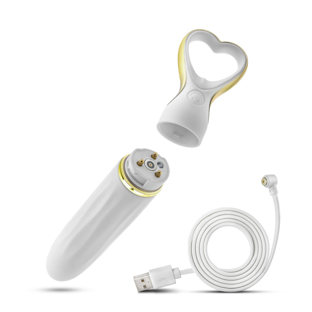 Delice™ By Blush® | Heartthrob Silicone Bullet Vibrator With Heart-Shaped Handle – White Bouquet、mySite、bottomscart
