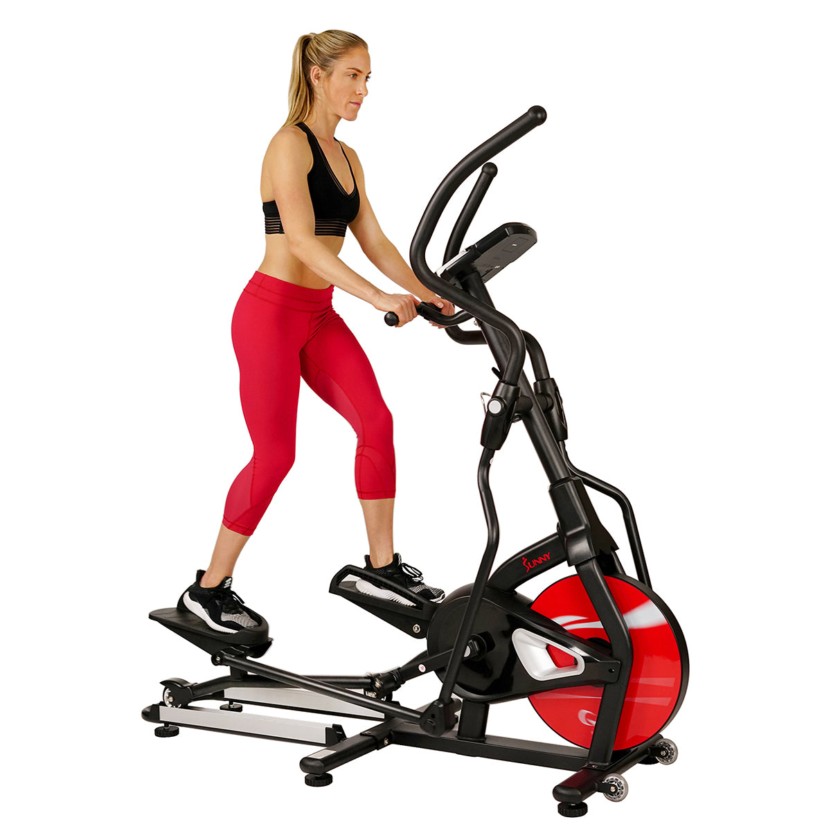  Sunny Strength™ Stride Elliptical Machine Magnetic Fitness w/ Device Holder, LCD Monitor and Heart Rate Monitoring、mySite、ghnorth