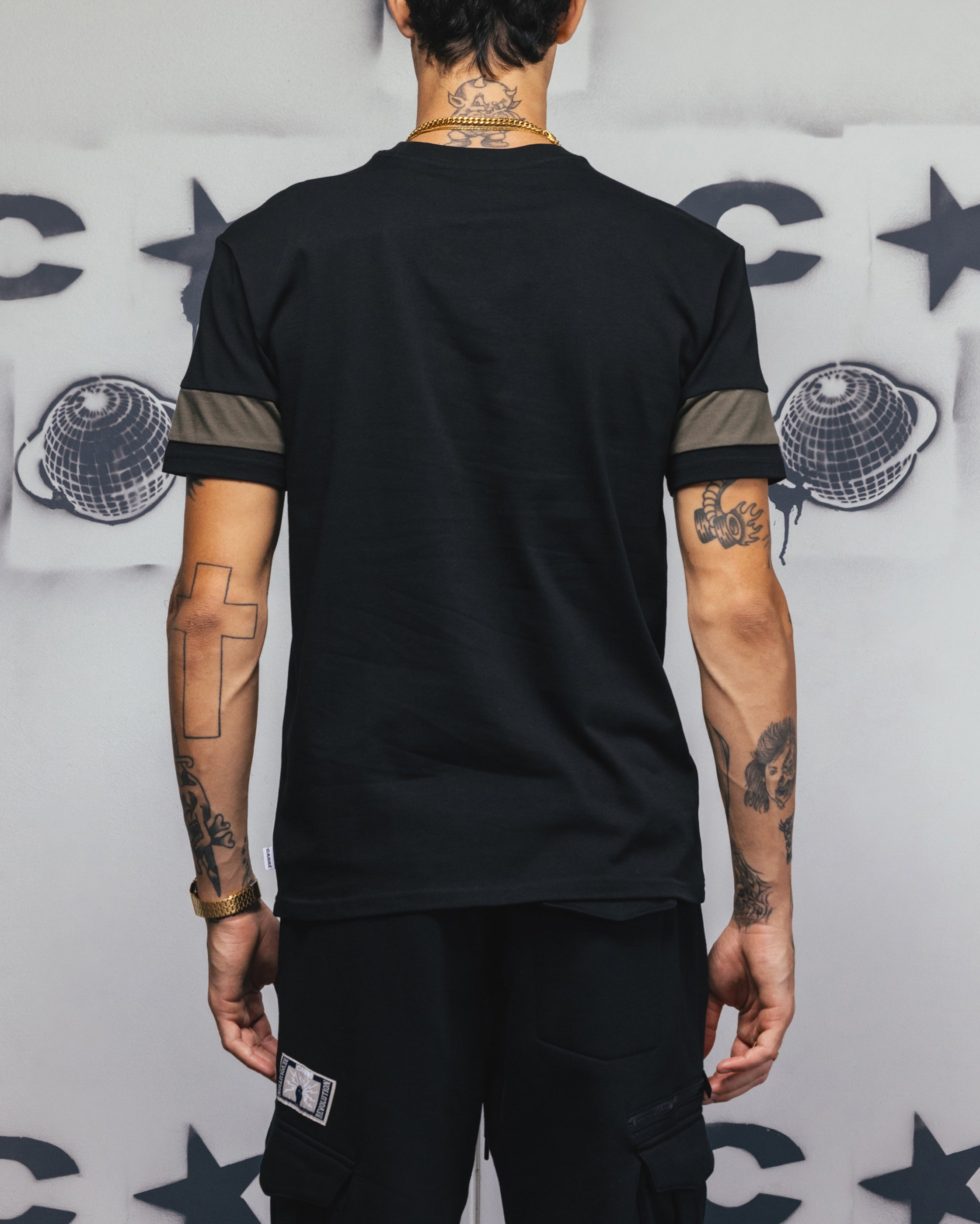 Carre Bars T-Shirt Black/Khaki、mySite、zt4zffjzw