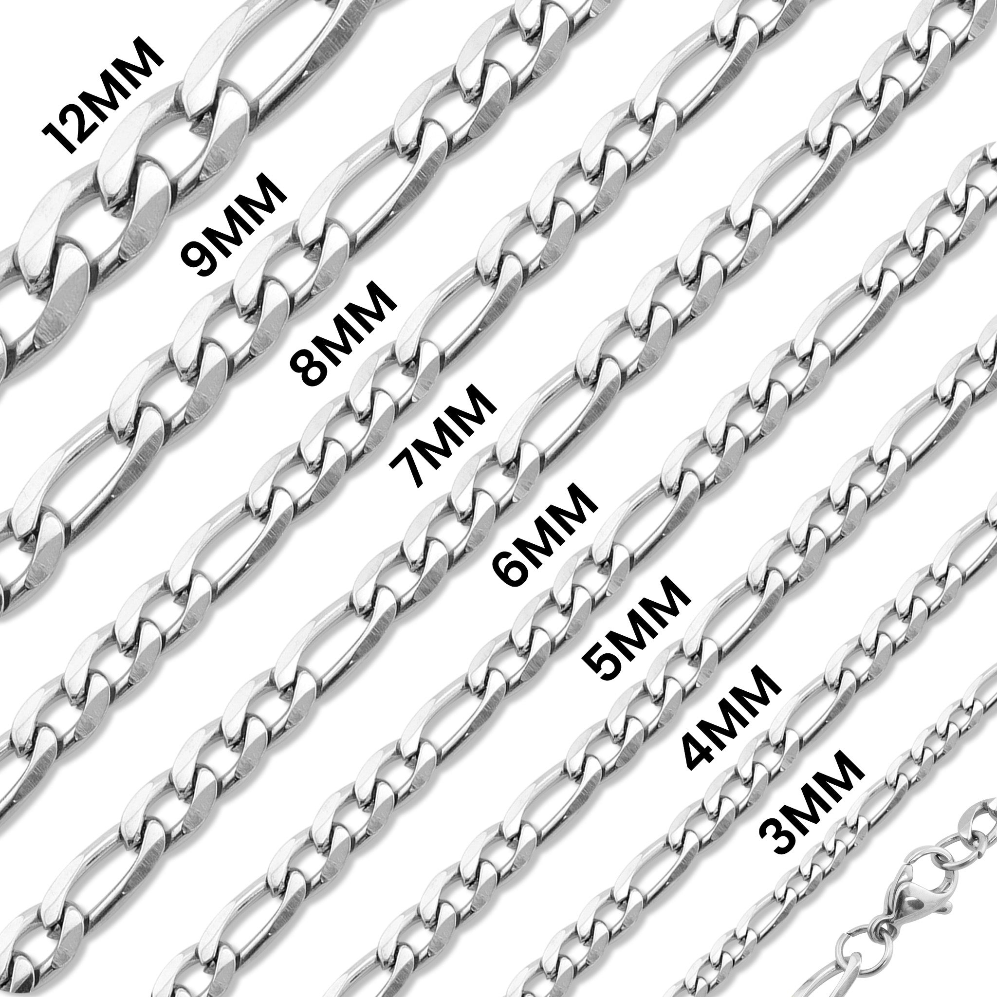 Stainless Steel Figaro Chain Necklace / CHN9500、mySite、dreamappss