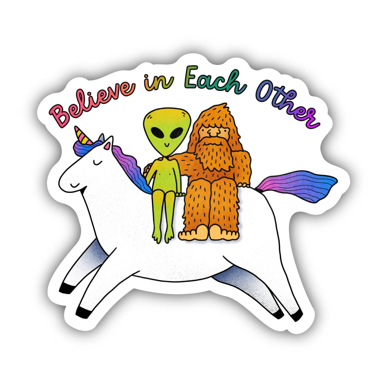  Believe In Each Other Mythical Creatures Sticker、mySite、ghnorth
