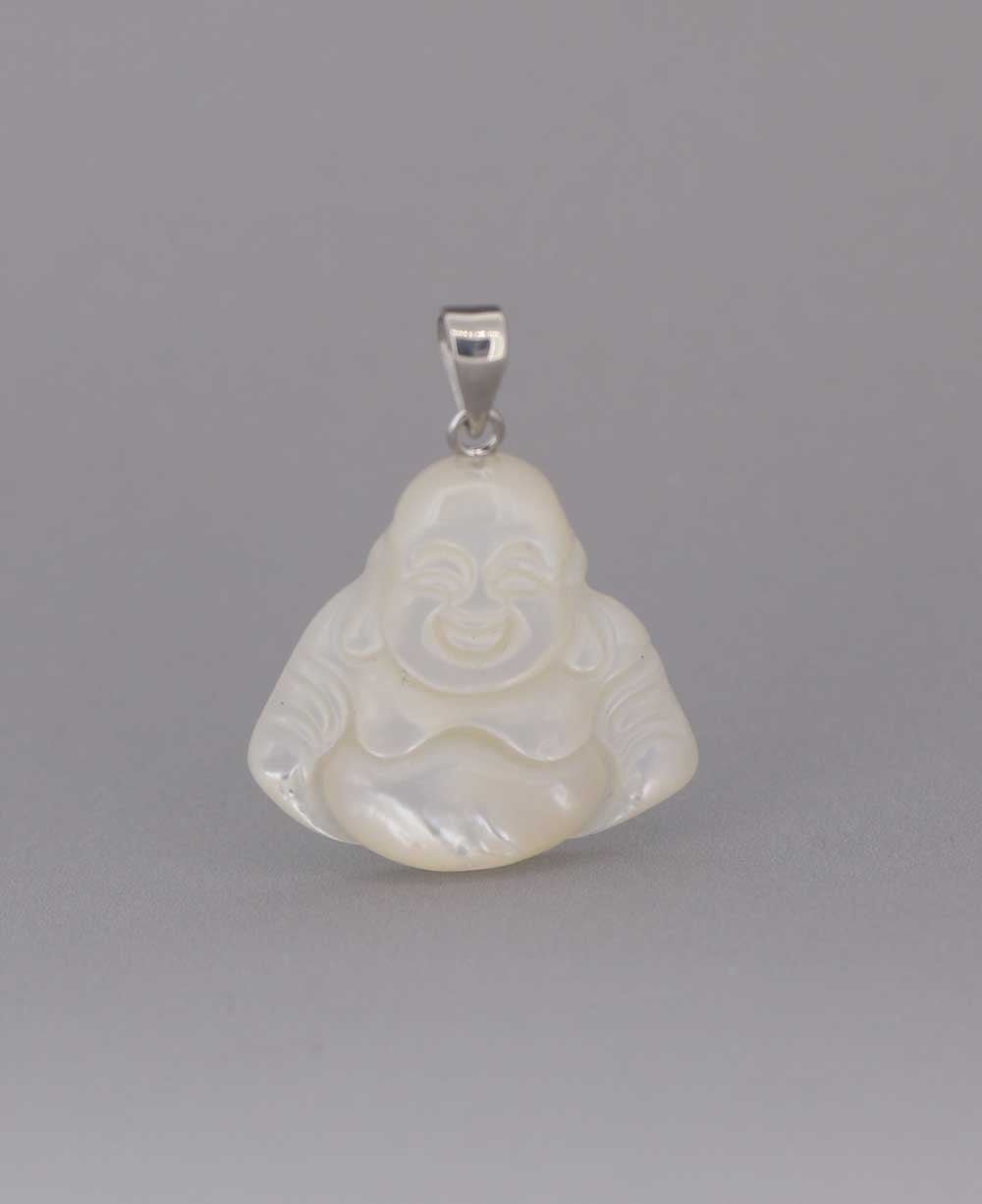 Mother of Pearl and Sterling Silver Happy Buddha Pendant、mySite、topwebapps