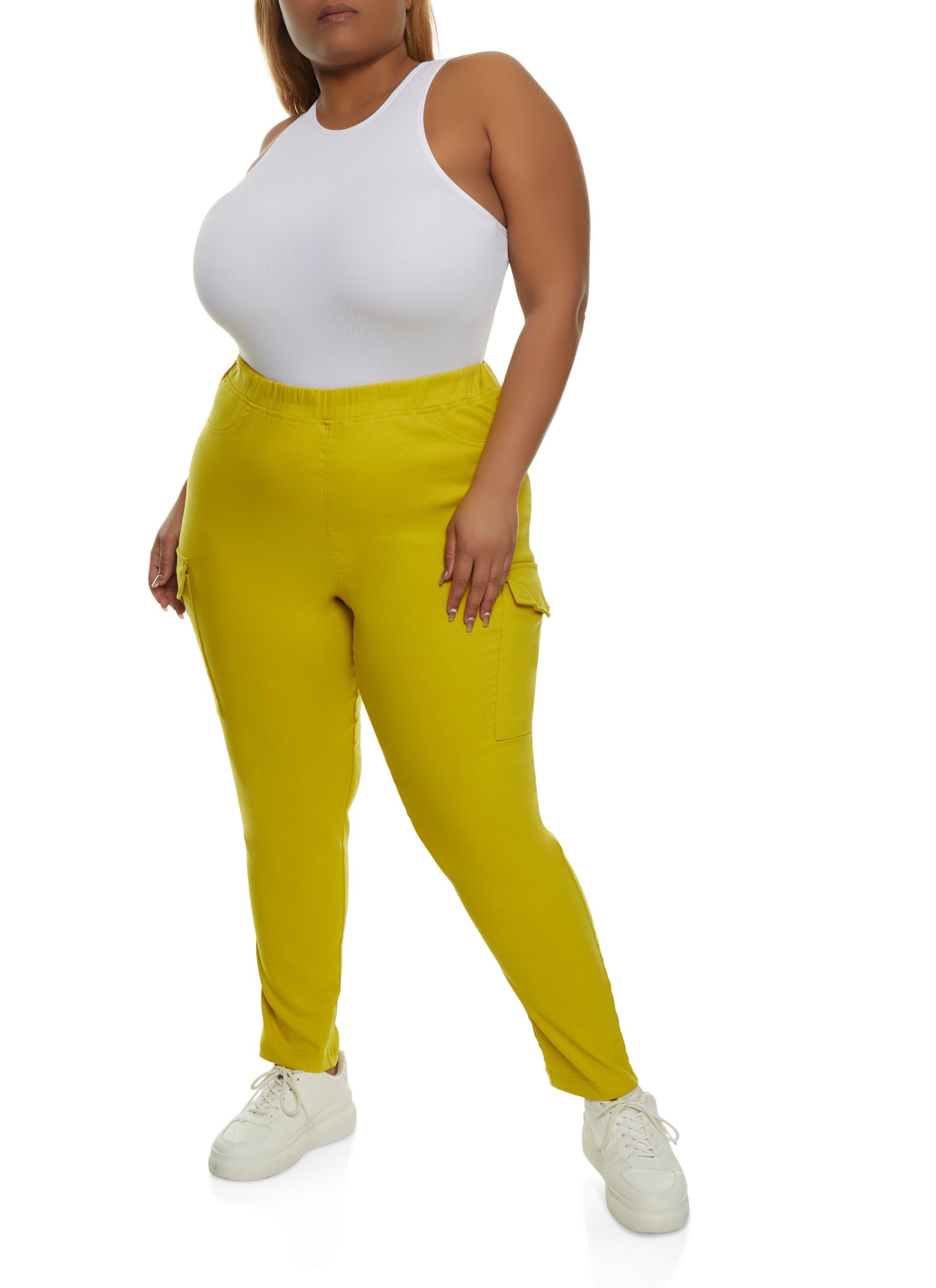 Plus Size Hyperstretch Pull On Cargo Pants、mySite、camillekostekn