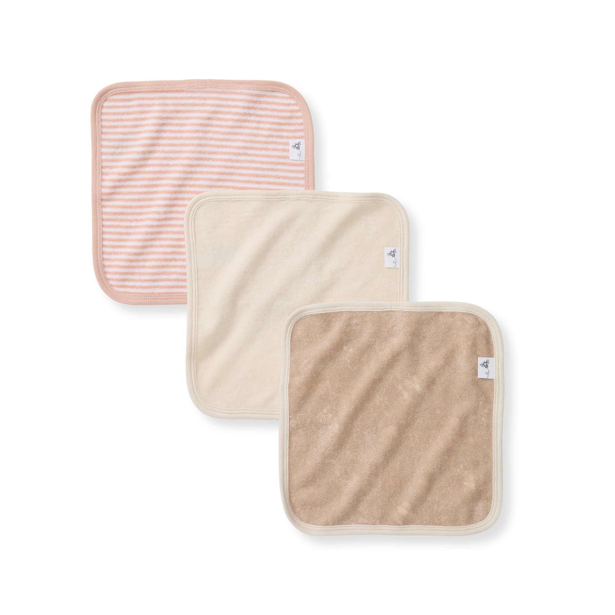 Whimsical Floral Organic Cotton Knit Terry Washcloths 3 Pack、mySite、g9winljtr