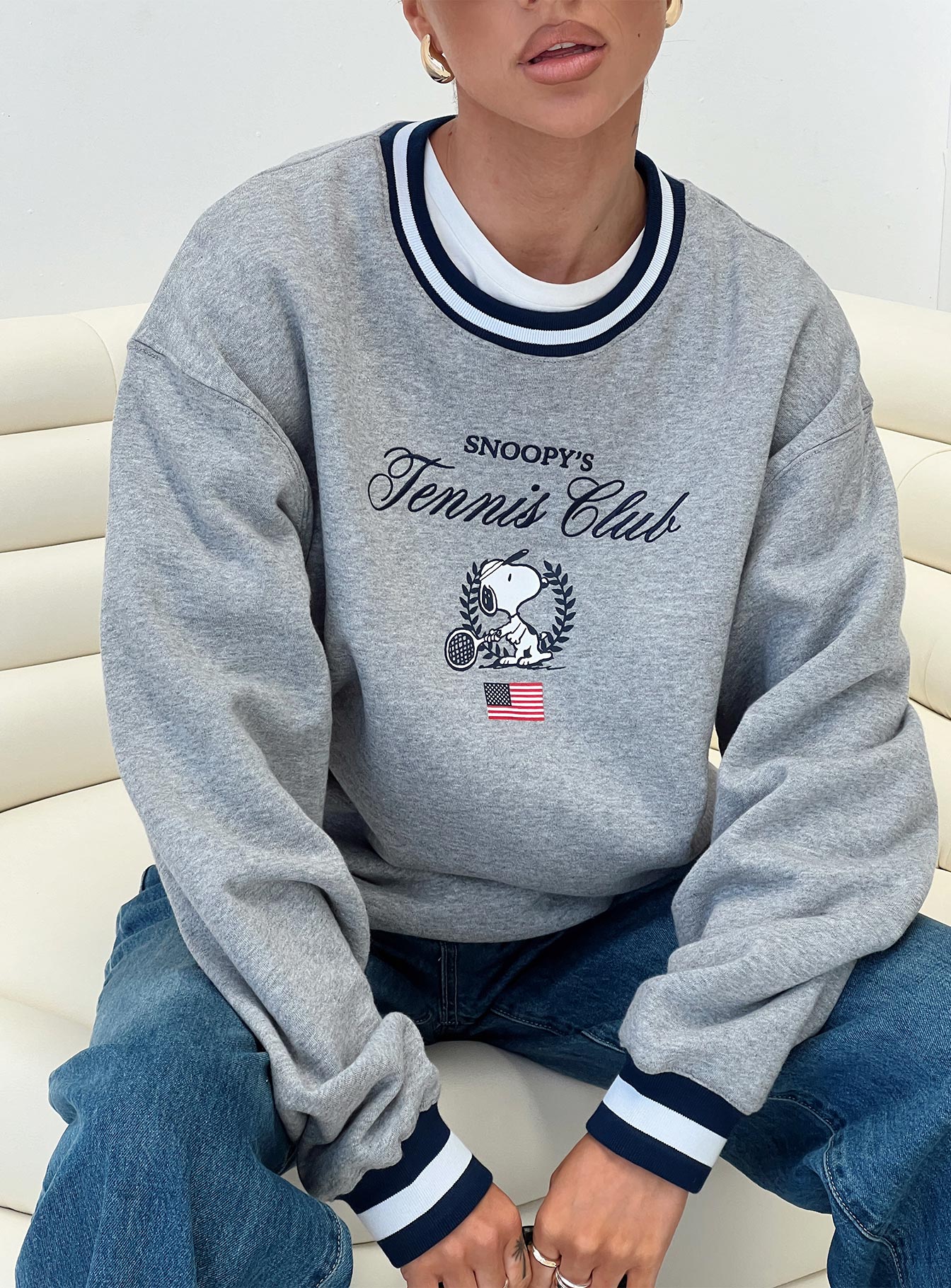 Snoopy Tennis Club Sweater Grey、mySite、solidvoid