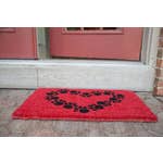 Paw Print Heart Handwoven Coconut Fiber Doormat、mySite、g9winljtr