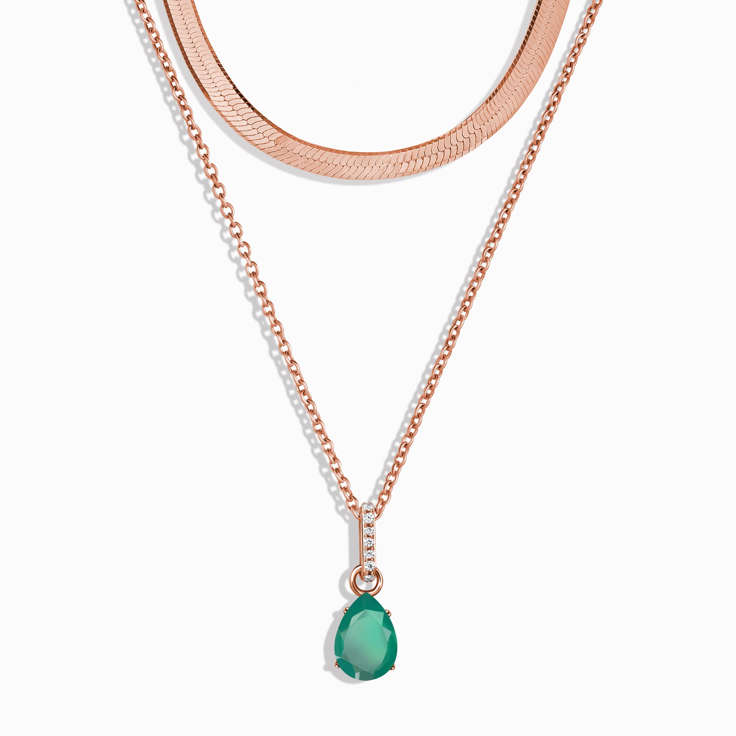Green Onyx Birthstone Sway Necklace & Herringbone Chain、mySite、hinf8tx79