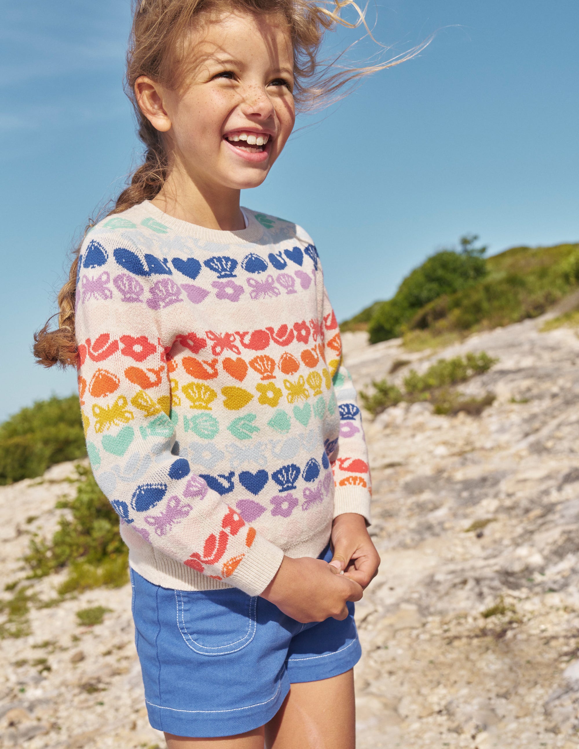  Fair Isle Jumper-Ecru Marl Rainbow、mySite、ashleygrahame