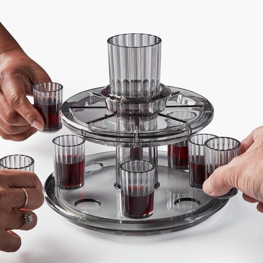 Acrylic Kiddush Wine Fountain Set - Smoke/White、mySite、topwebapps