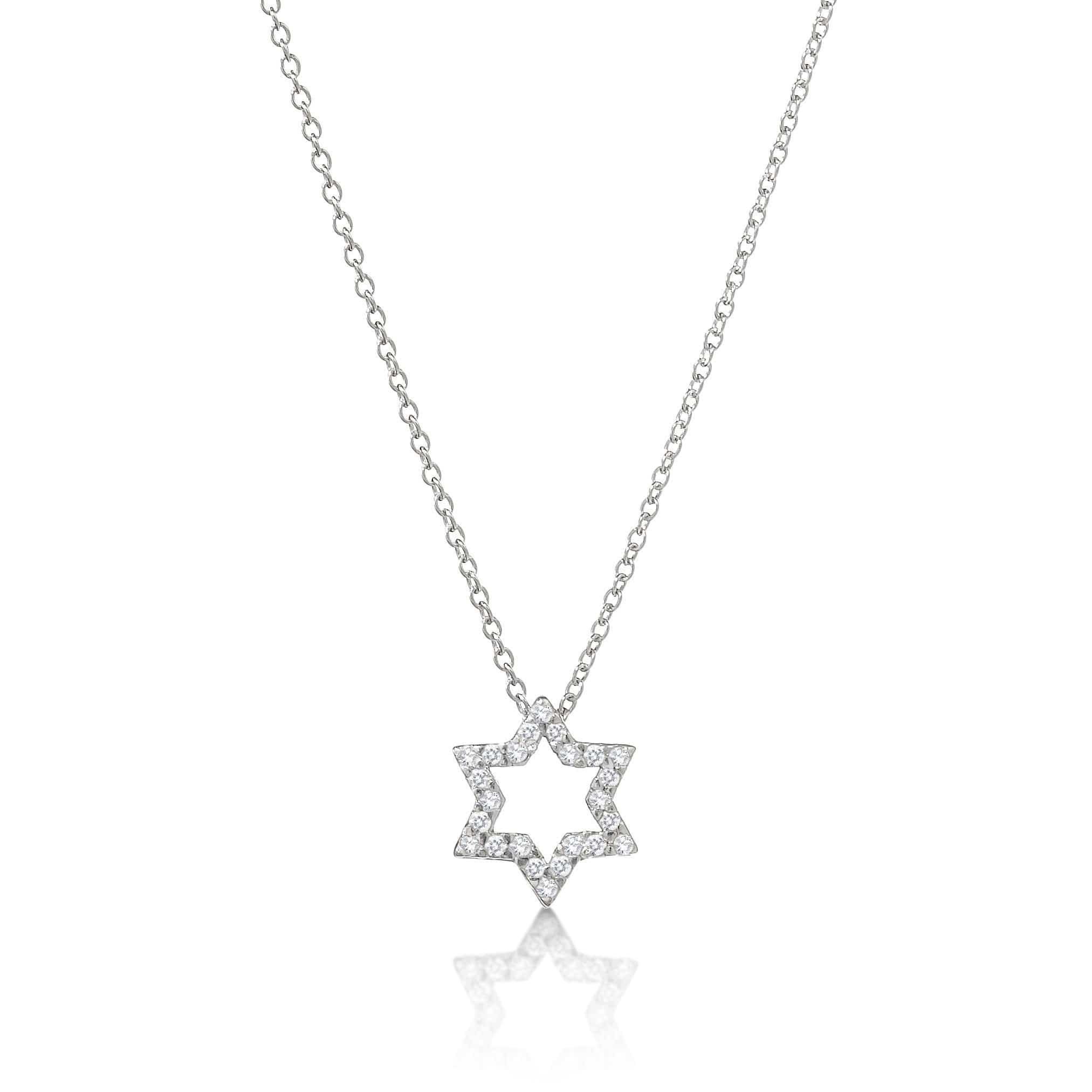 Diamond Pave Star of David Necklace - 14k Yellow or White Gold、mySite、topwebapps