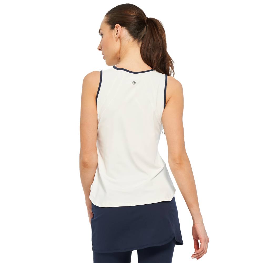 Lija Women's Elite Bea Tank (White/Dark Navy)