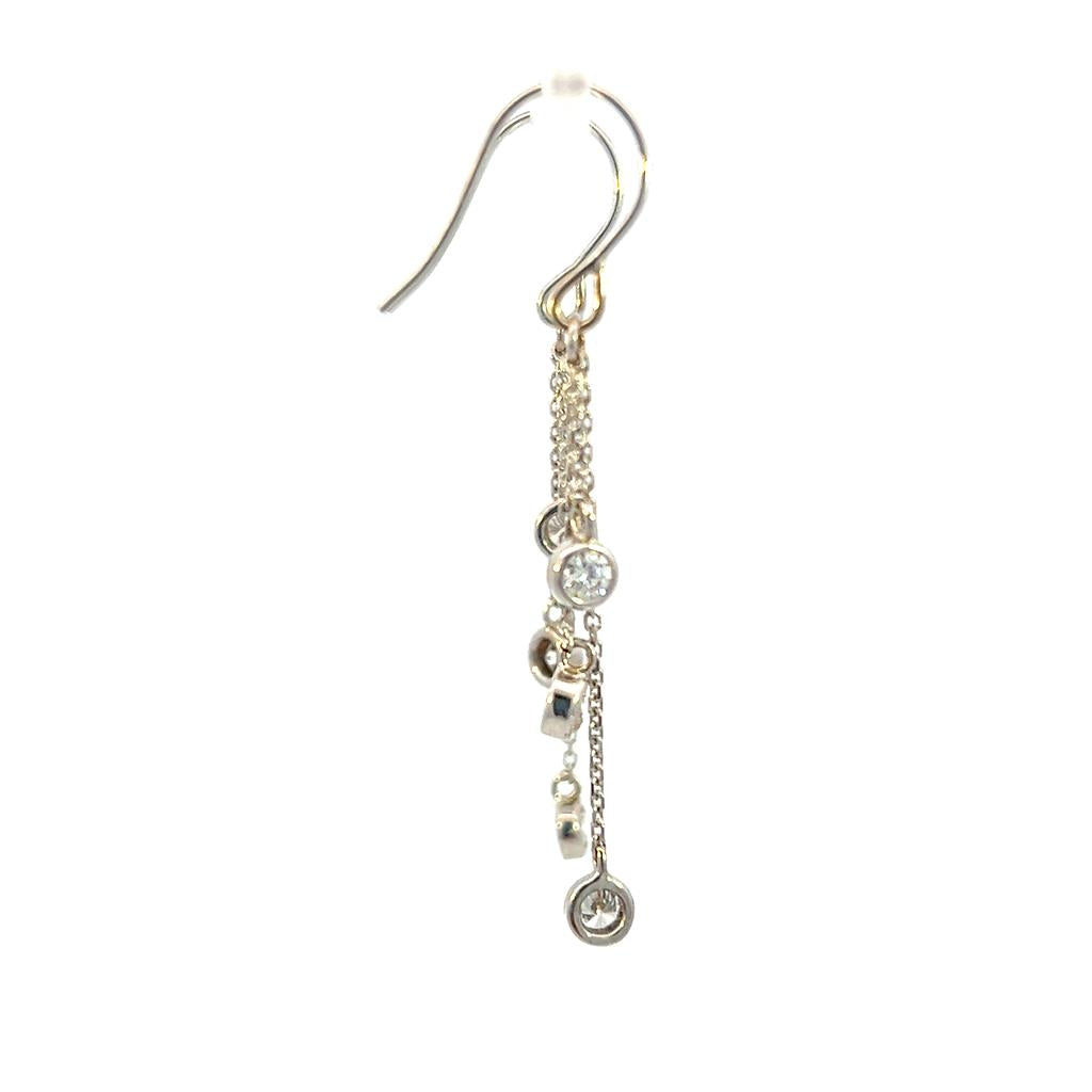 Estate 14K White Gold 0.60ctw Diamond Drop Earrings、mySite、botmansion
