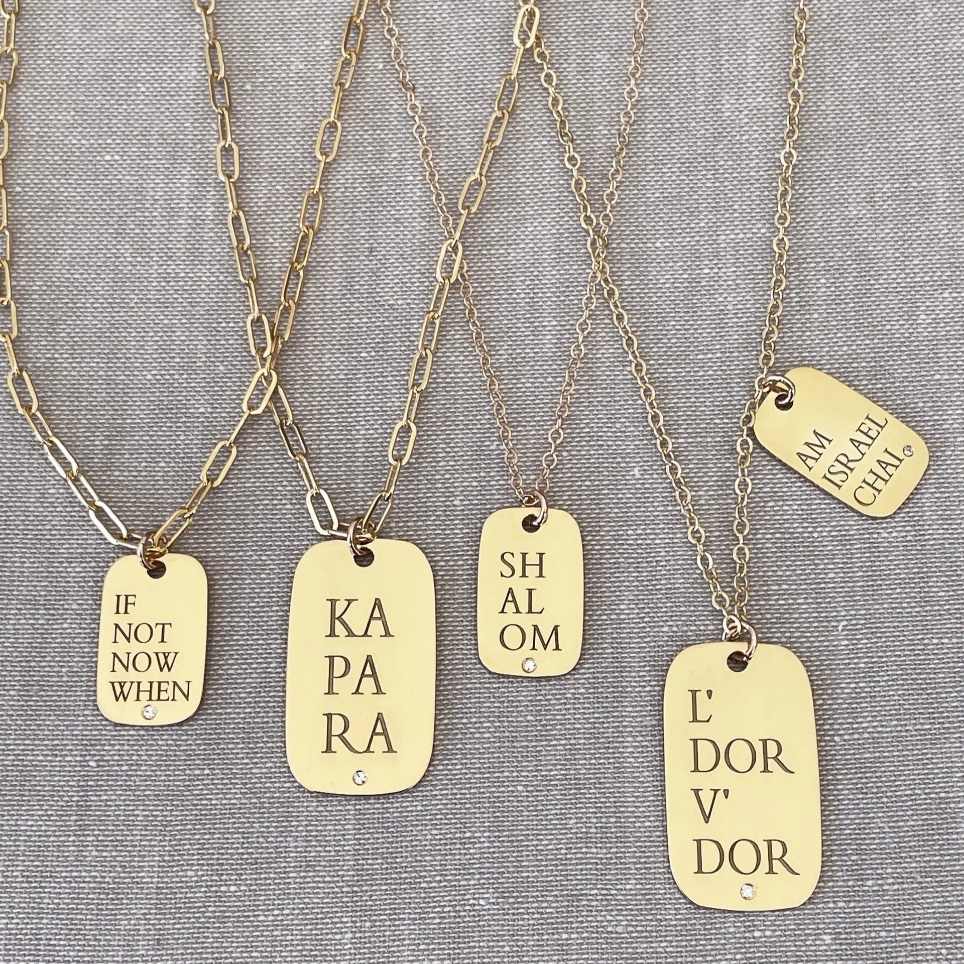 MMJ My Way ID Tag Necklace with Diamond - Choice of Statement - (Sterling Silver or Gold-Plated)、mySite、topwebapps