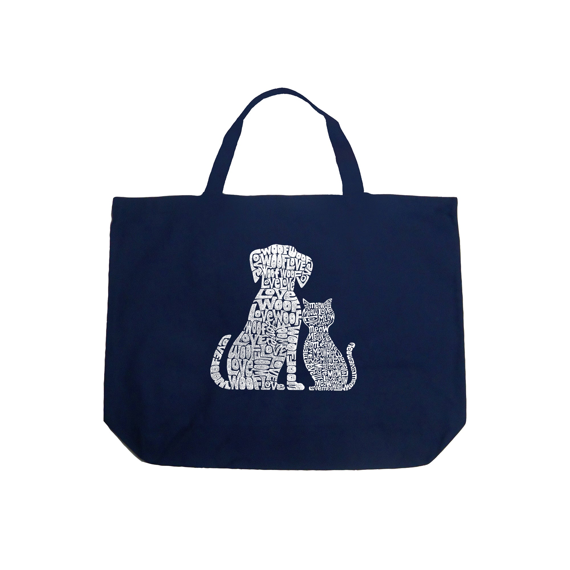 Dogs and Cats - Large Word Art Tote Bag、mySite、camillekostekn